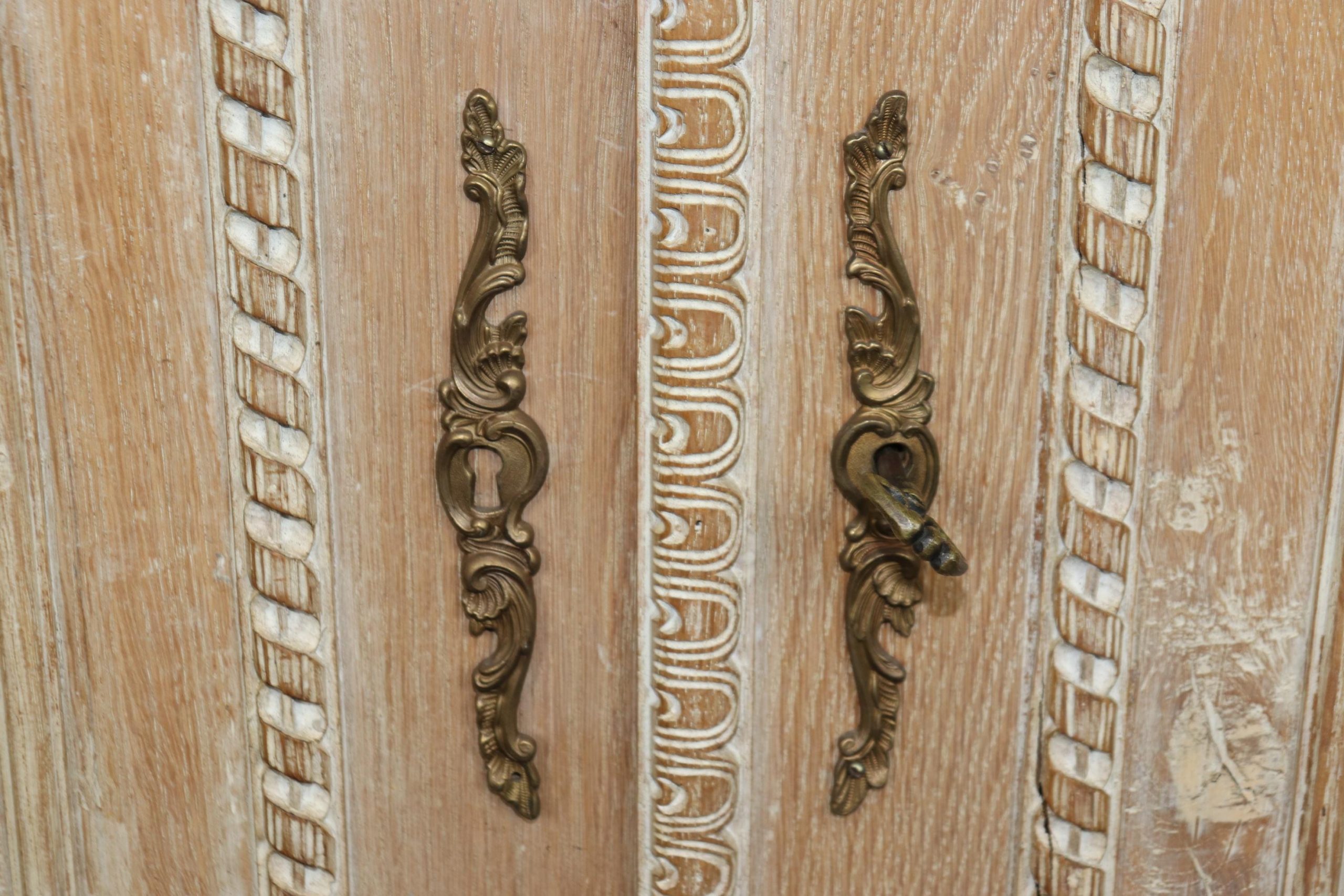 Vintage Regency Style Commode: Carved, Distressed Paint - Image 8