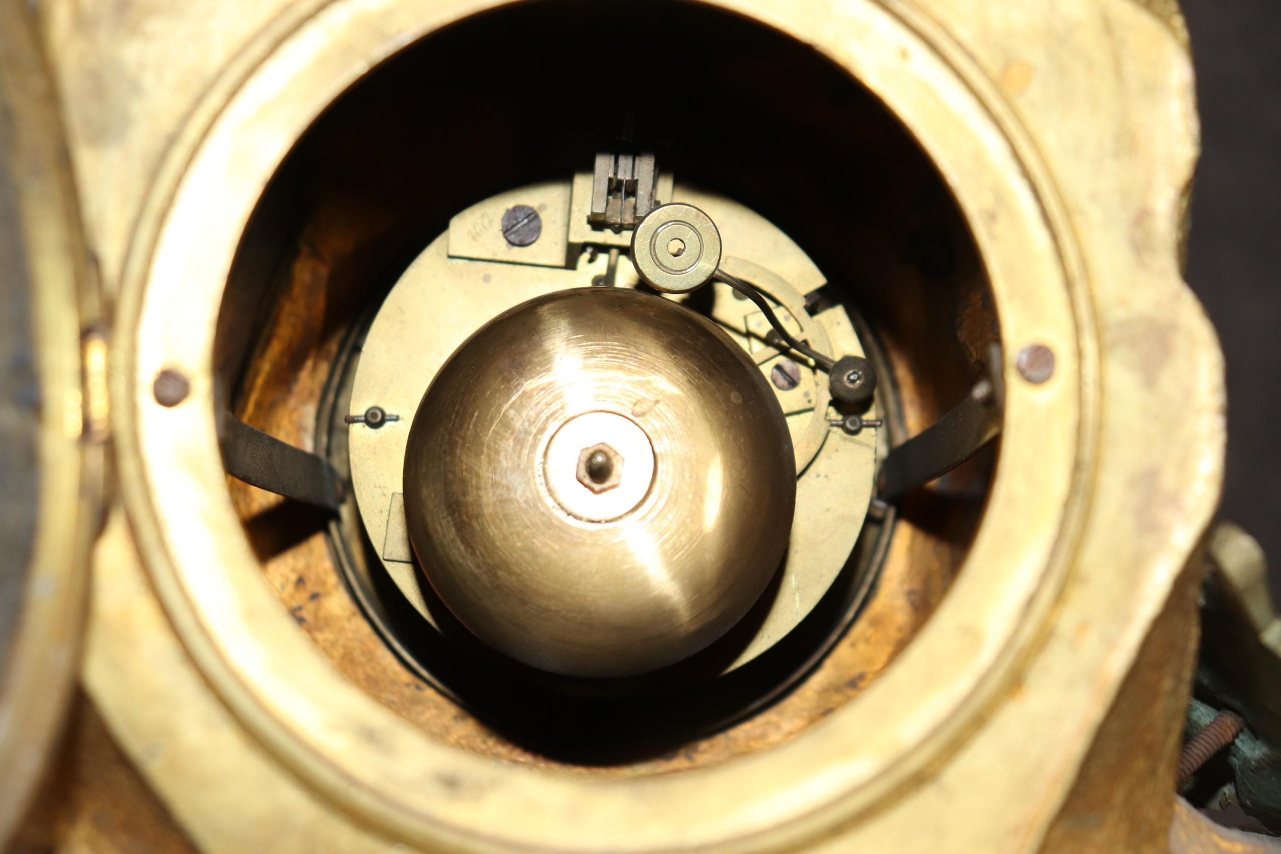 Antique French Empire Figural Mantle Clock: Ormolu Bronze, 19th Century - Image 10