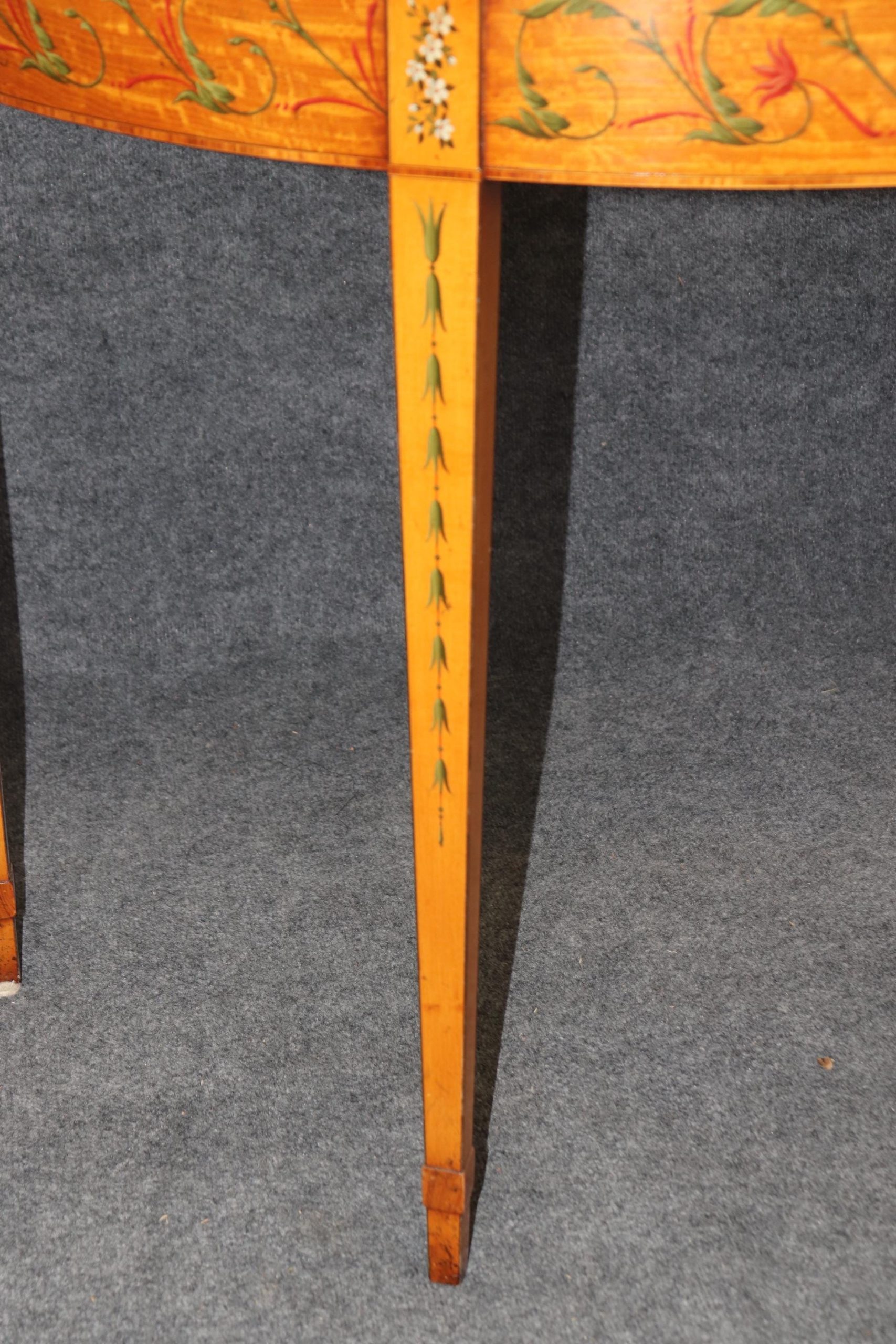 Vintage Adams Style Demilune Console Table: Hand-Painted Accent Table - Image 6