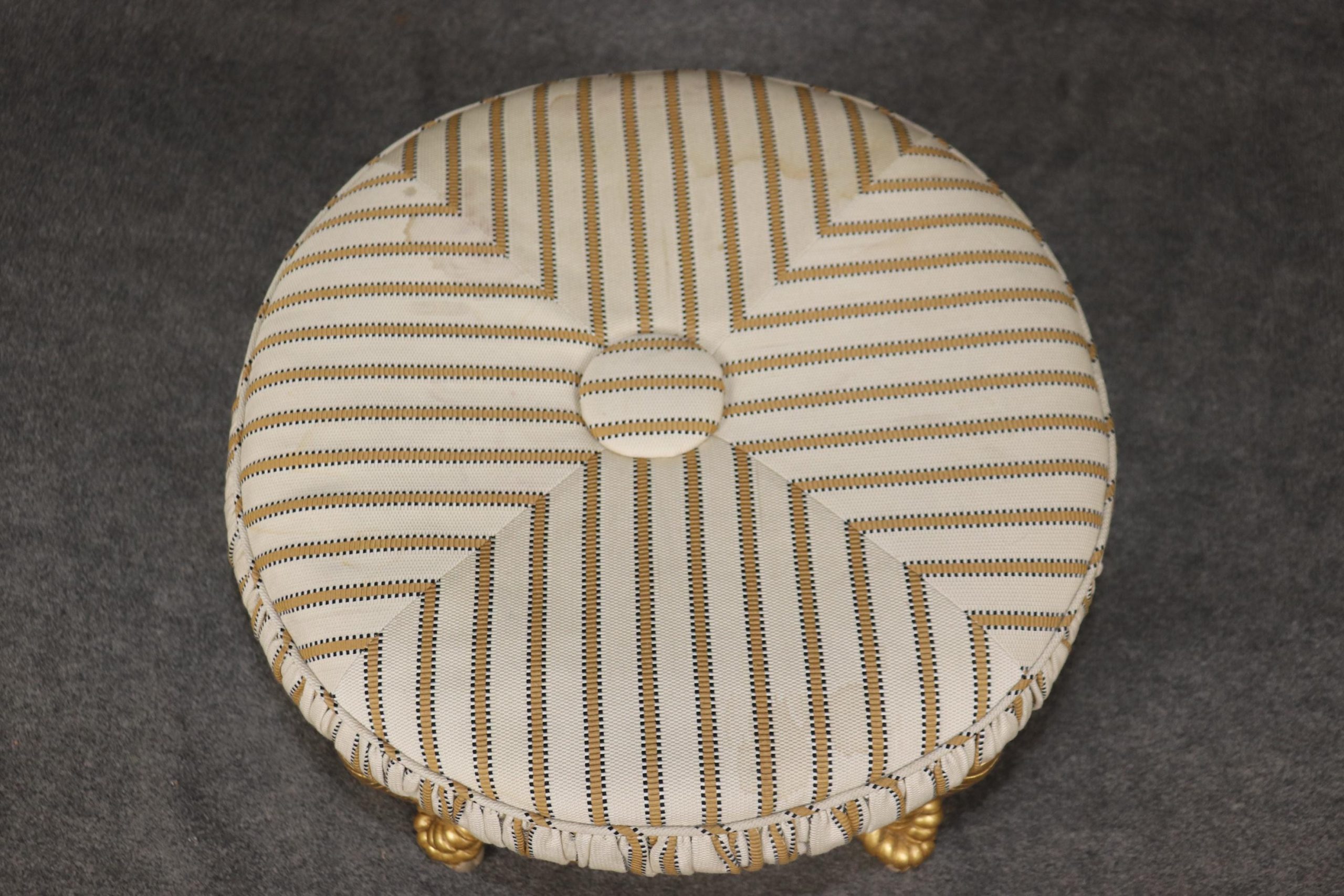 Mid Century Italian Gold Gilt Rope Twist Ottoman Bench - Image 5