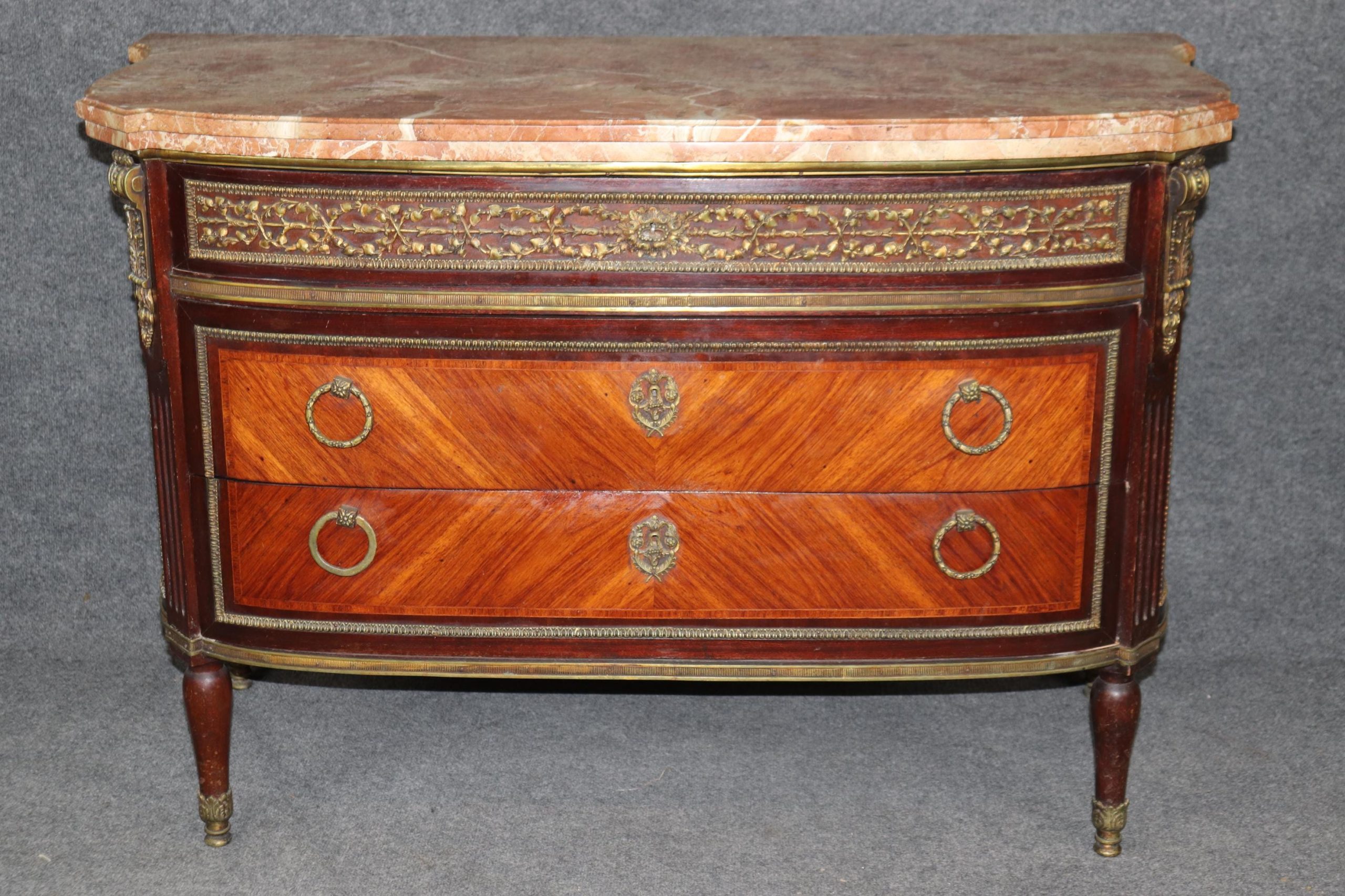 Vintage French Louis XVI Style Marble Top Commode - Image 2
