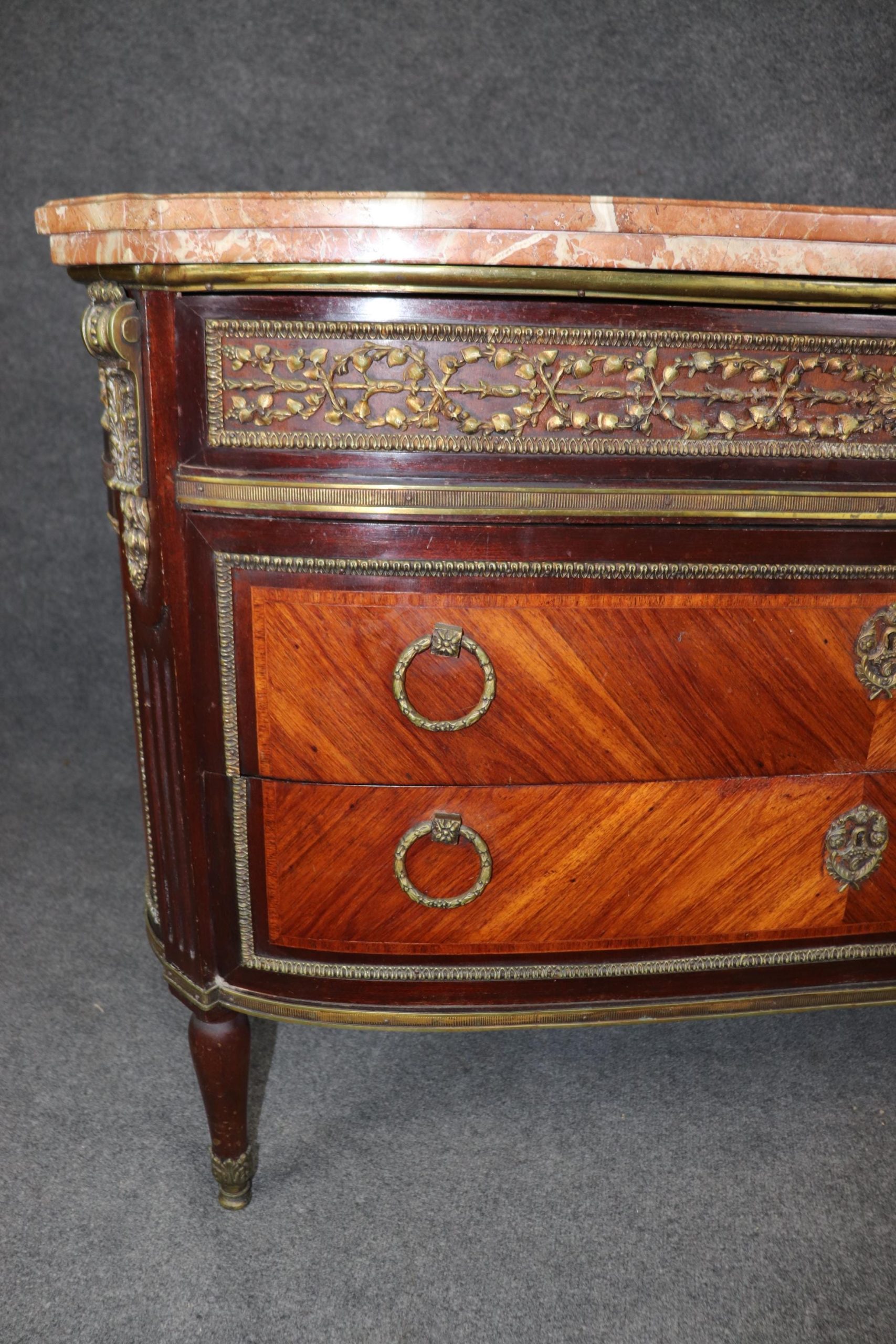 Vintage French Louis XVI Style Marble Top Commode - Image 9