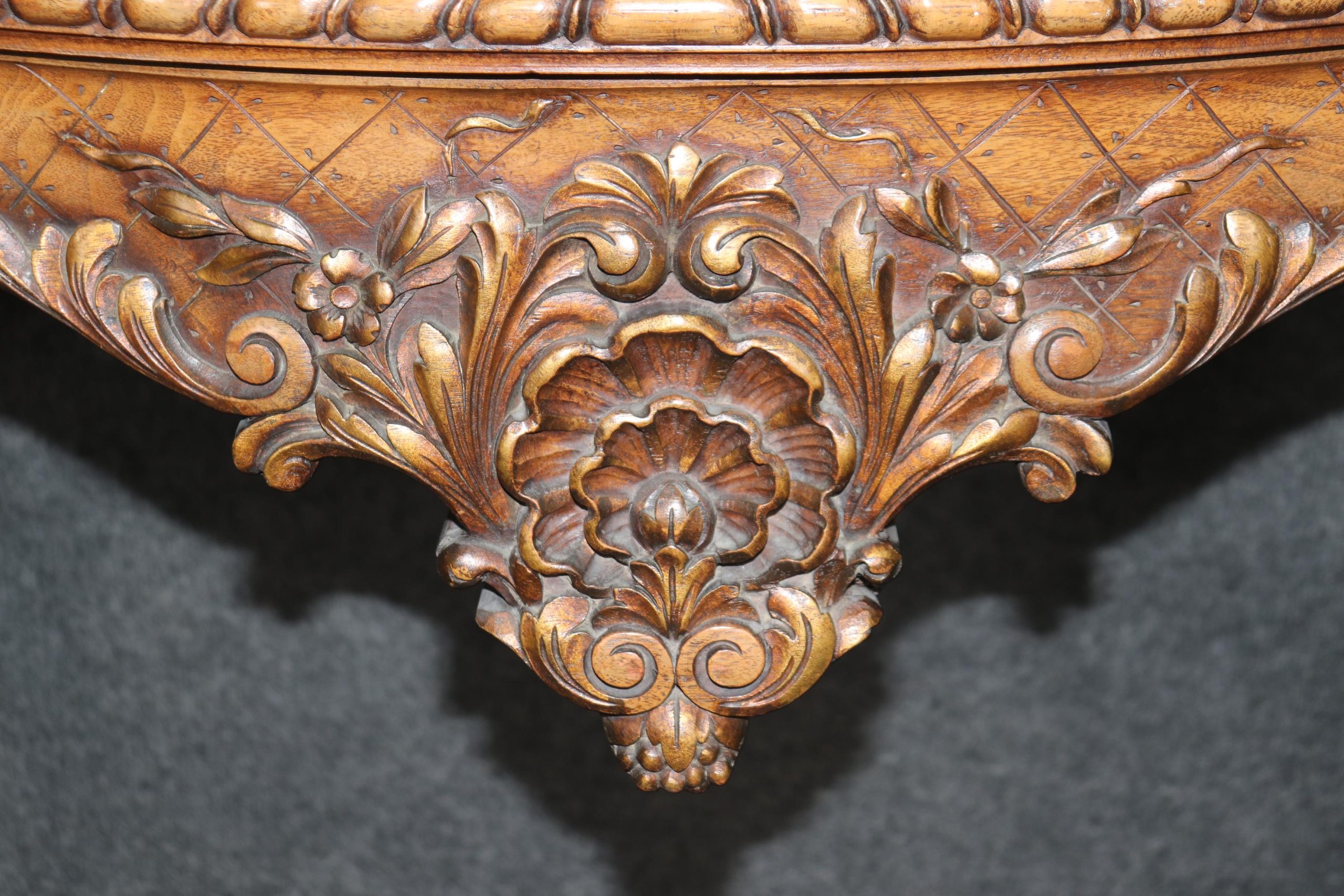 Antique French Carved Oak Bar Cabinet with Adams Paint - Image 6