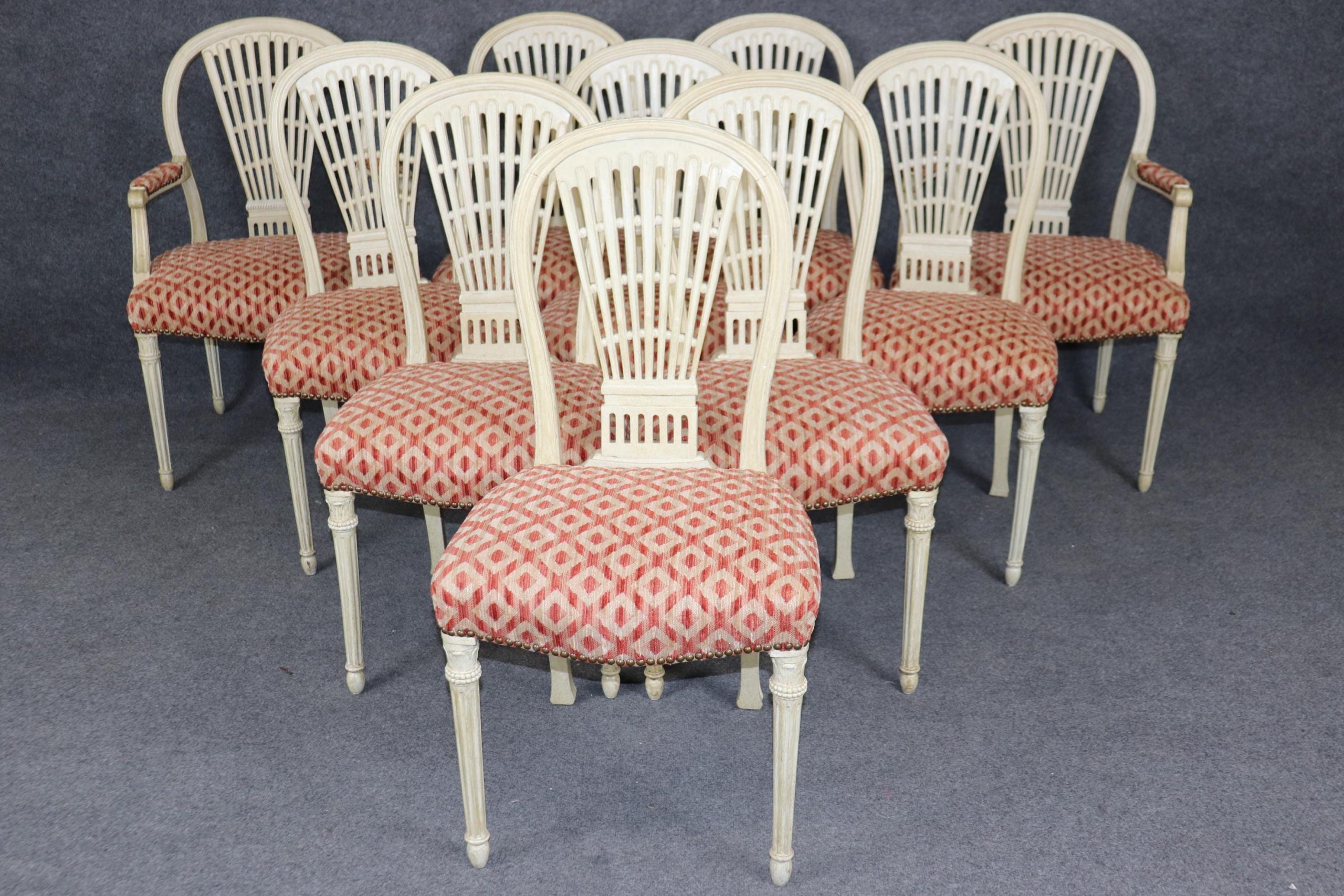 Louis XVI Style Balloon Back Dining Chairs - Set of 10 - Attributed to Maison Jansen - Image 2