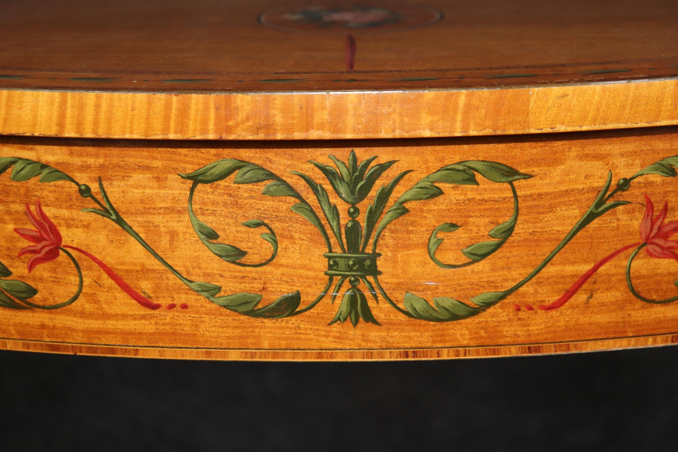 Vintage Adams Style Demilune Console Table: Hand-Painted Accent Table - Image 7