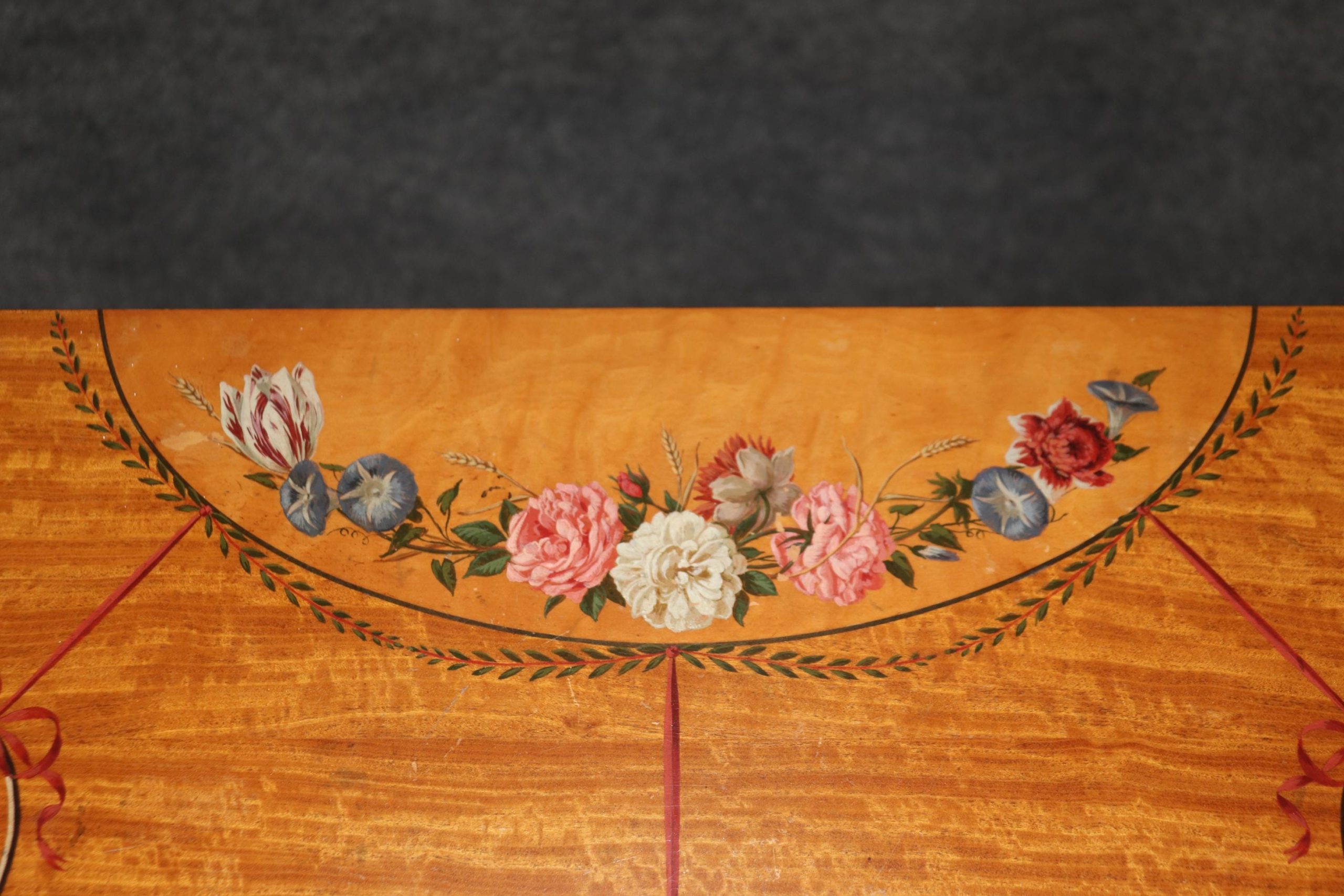 Vintage Adams Style Demilune Console Table: Hand-Painted Accent Table - Image 10