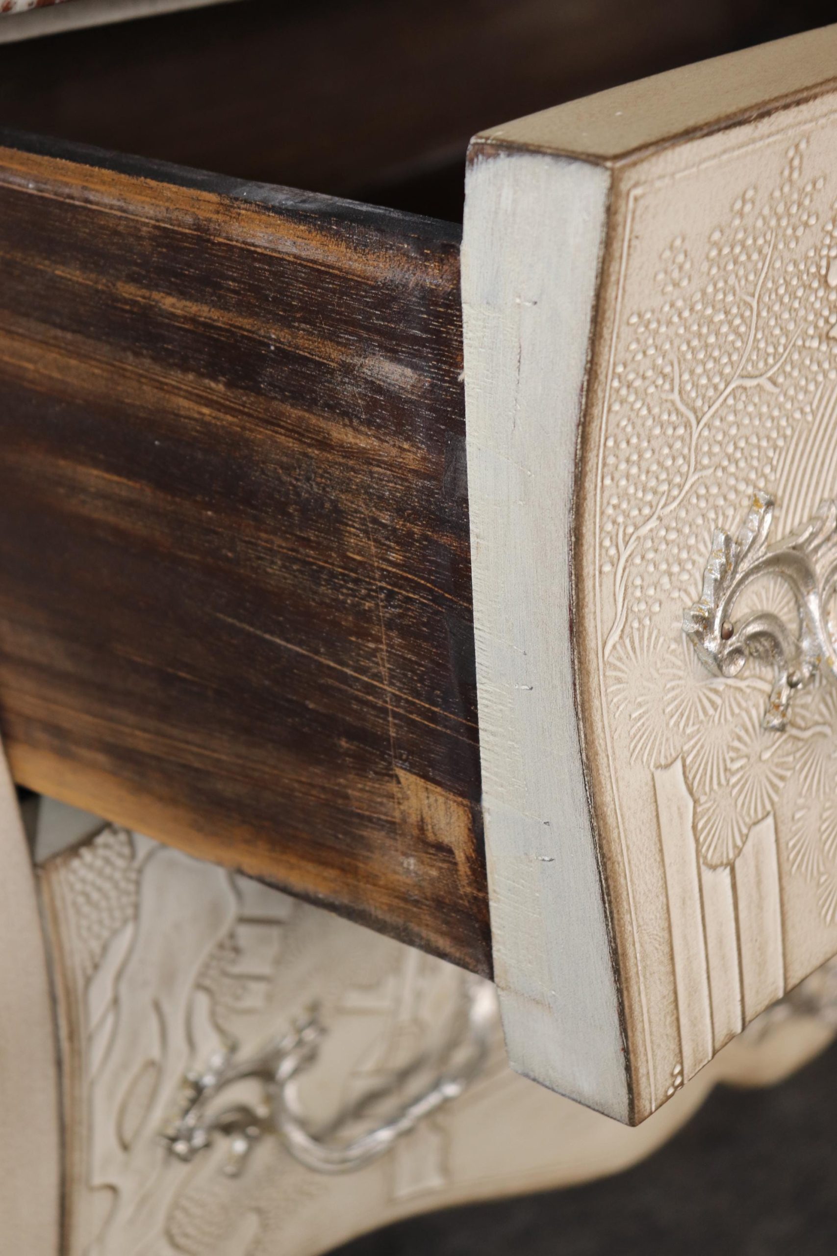 Vintage Louis XV Chinoiserie Marble Top Commode - Richard Plumer Design - Image 5