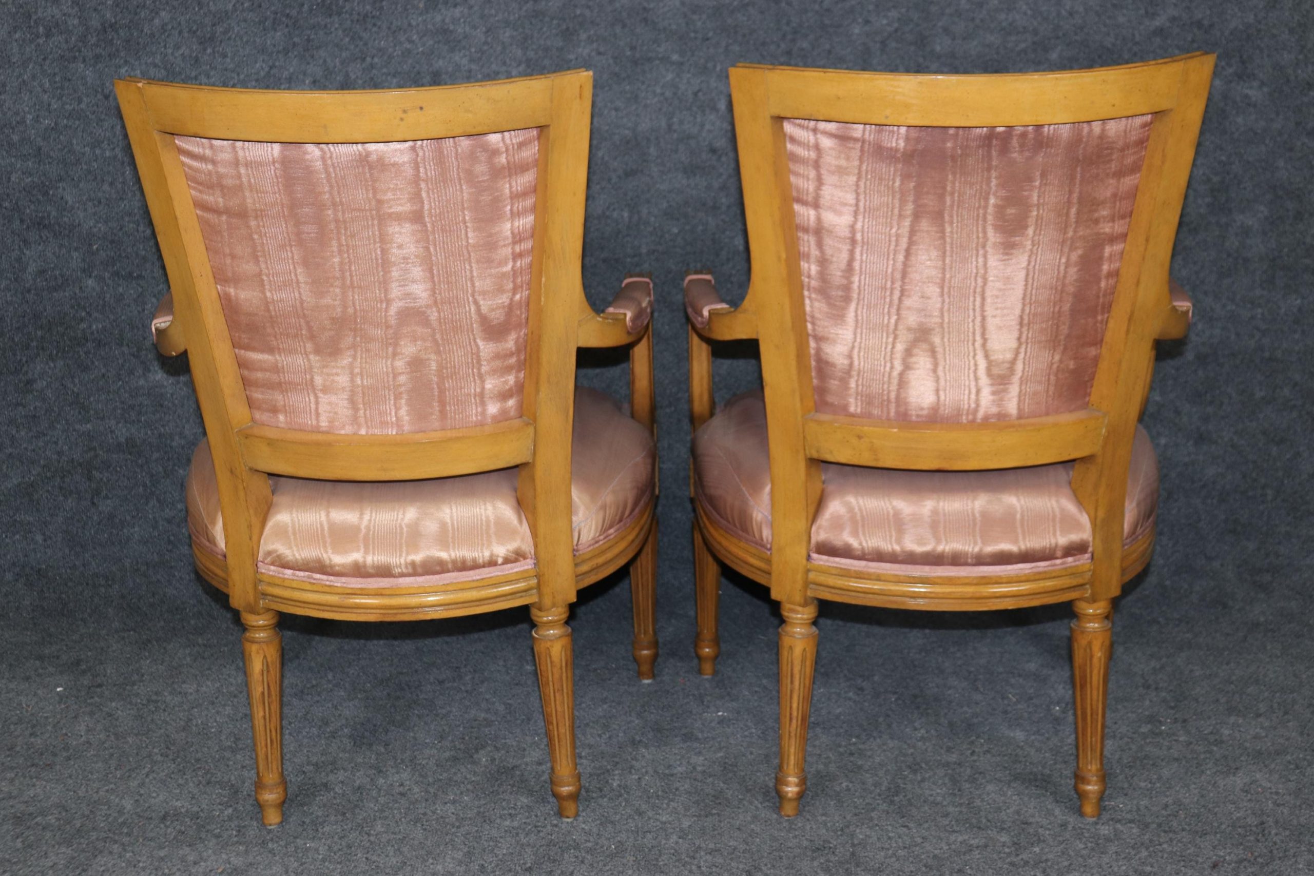 Louis XVI Style Armchairs: Vintage Upholstered Accent Chairs, Pair - Image 4