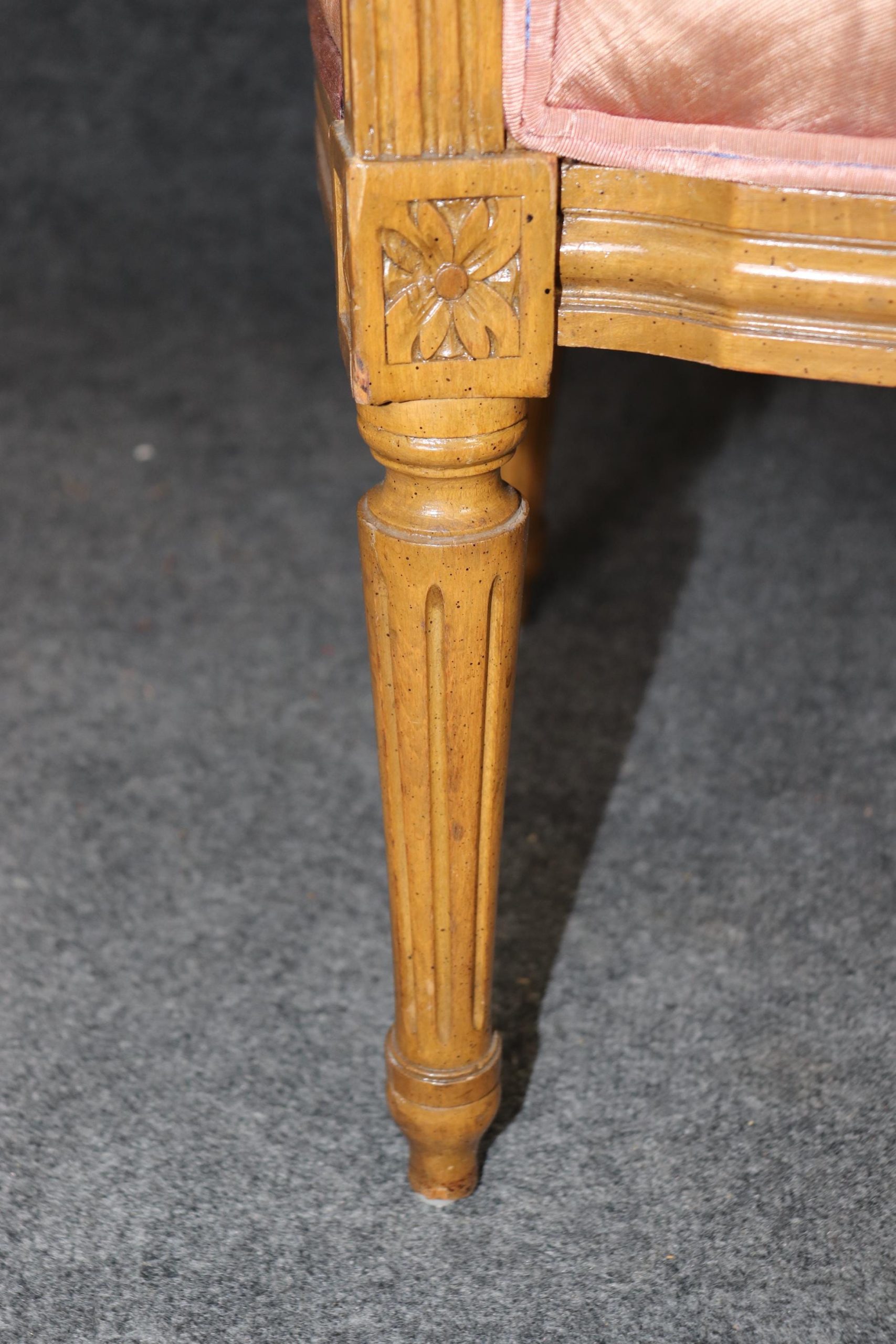 Louis XVI Style Armchairs: Vintage Upholstered Accent Chairs, Pair - Image 6