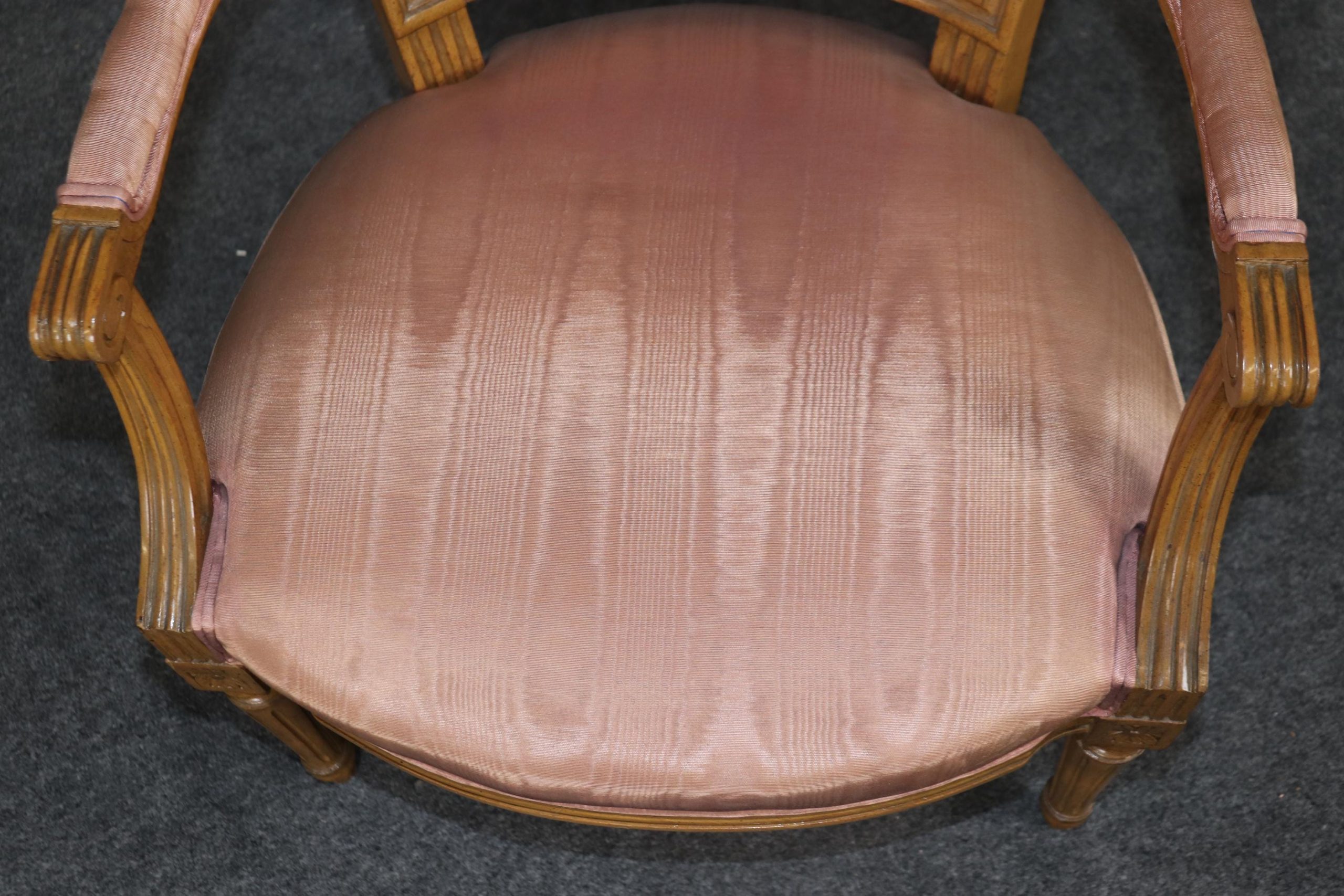 Louis XVI Style Armchairs: Vintage Upholstered Accent Chairs, Pair - Image 10