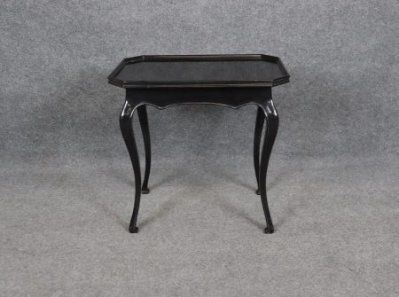 Vintage Regency Style Ebonized Black Lacquer End Table (1940s)