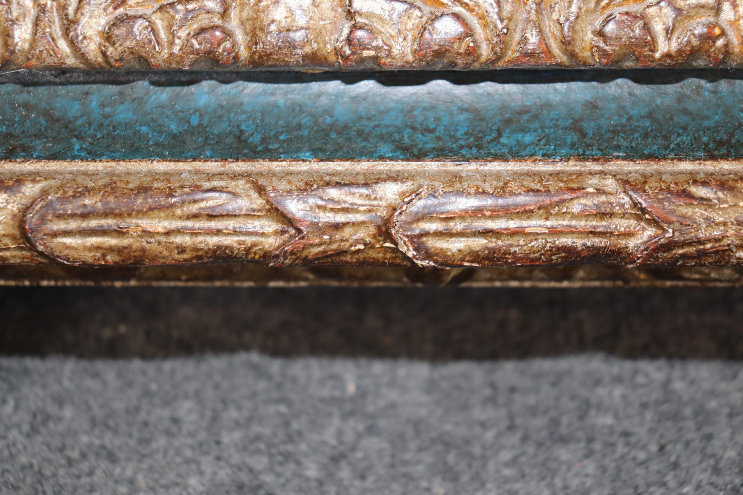 Louis XVI Style Ebonized Silver Gilt Mirror: Vintage Wall Decor - Image 9