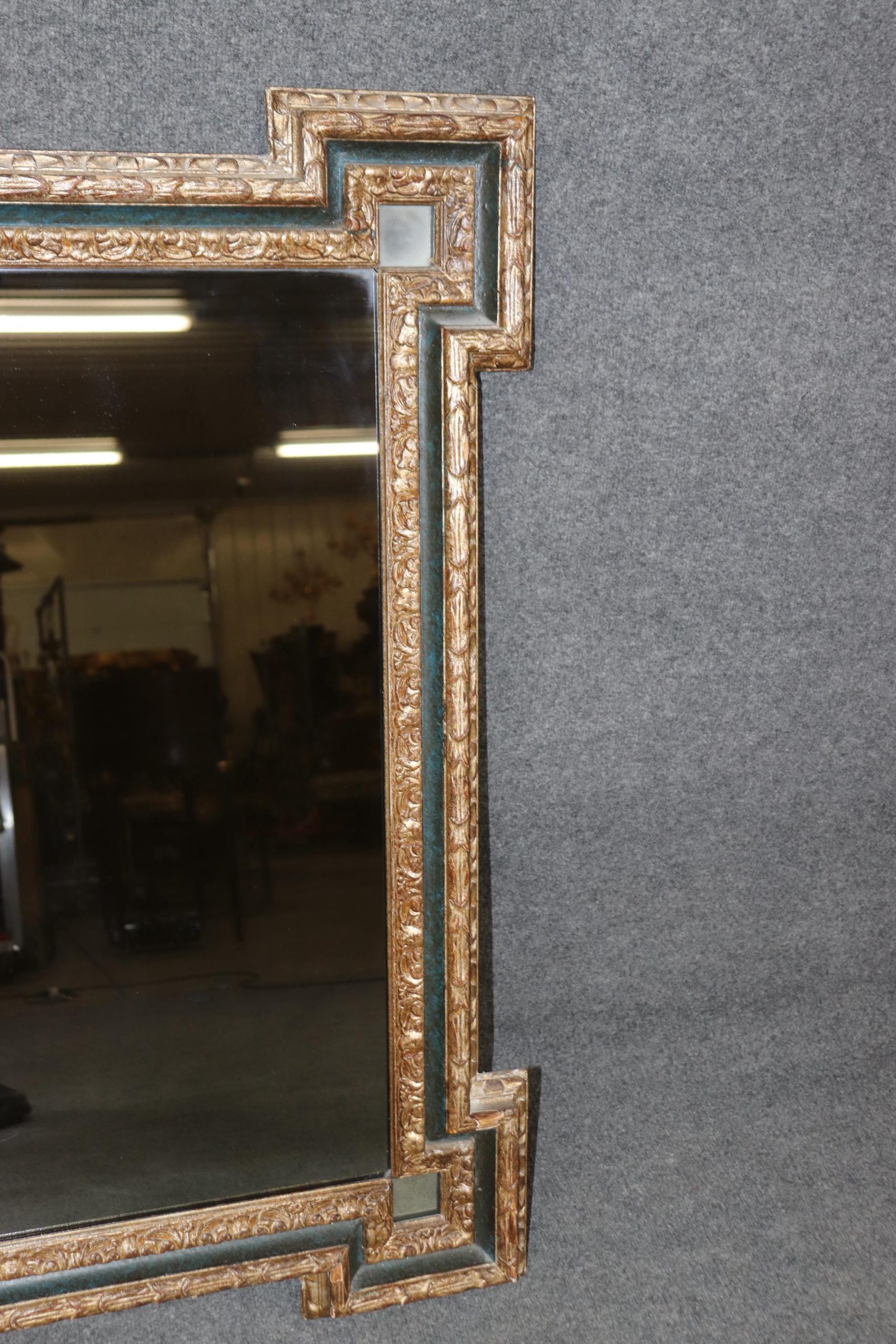 Louis XVI Style Ebonized Silver Gilt Mirror: Vintage Wall Decor - Image 10