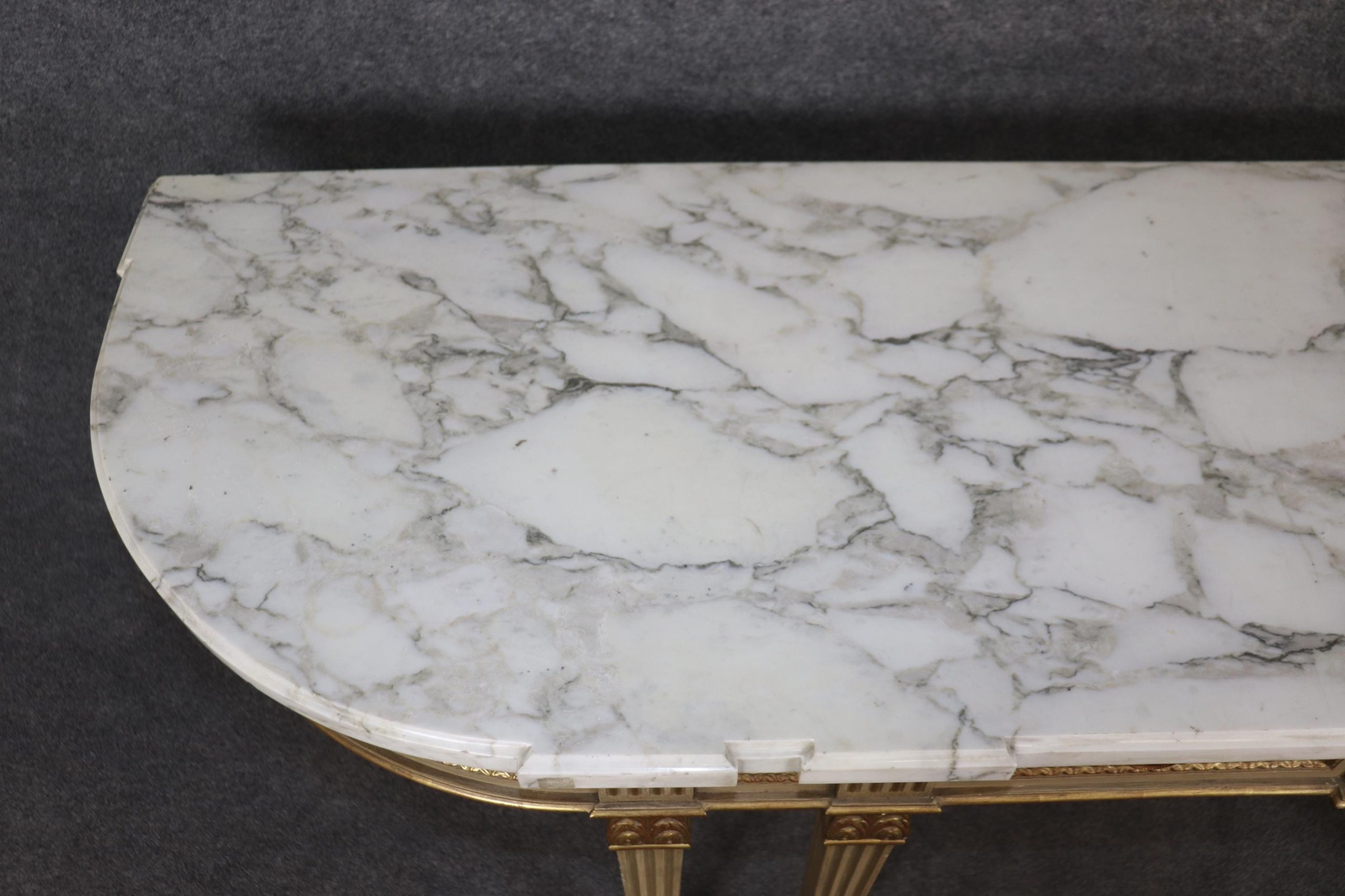 French Louis XVI Style Marble Top Console Table Attributed to Jansen Paris - Image 5