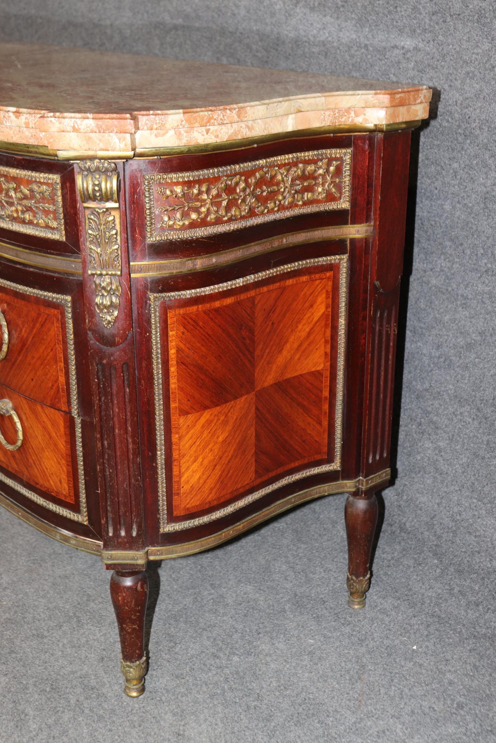 Vintage French Louis XVI Style Marble Top Commode - Image 3