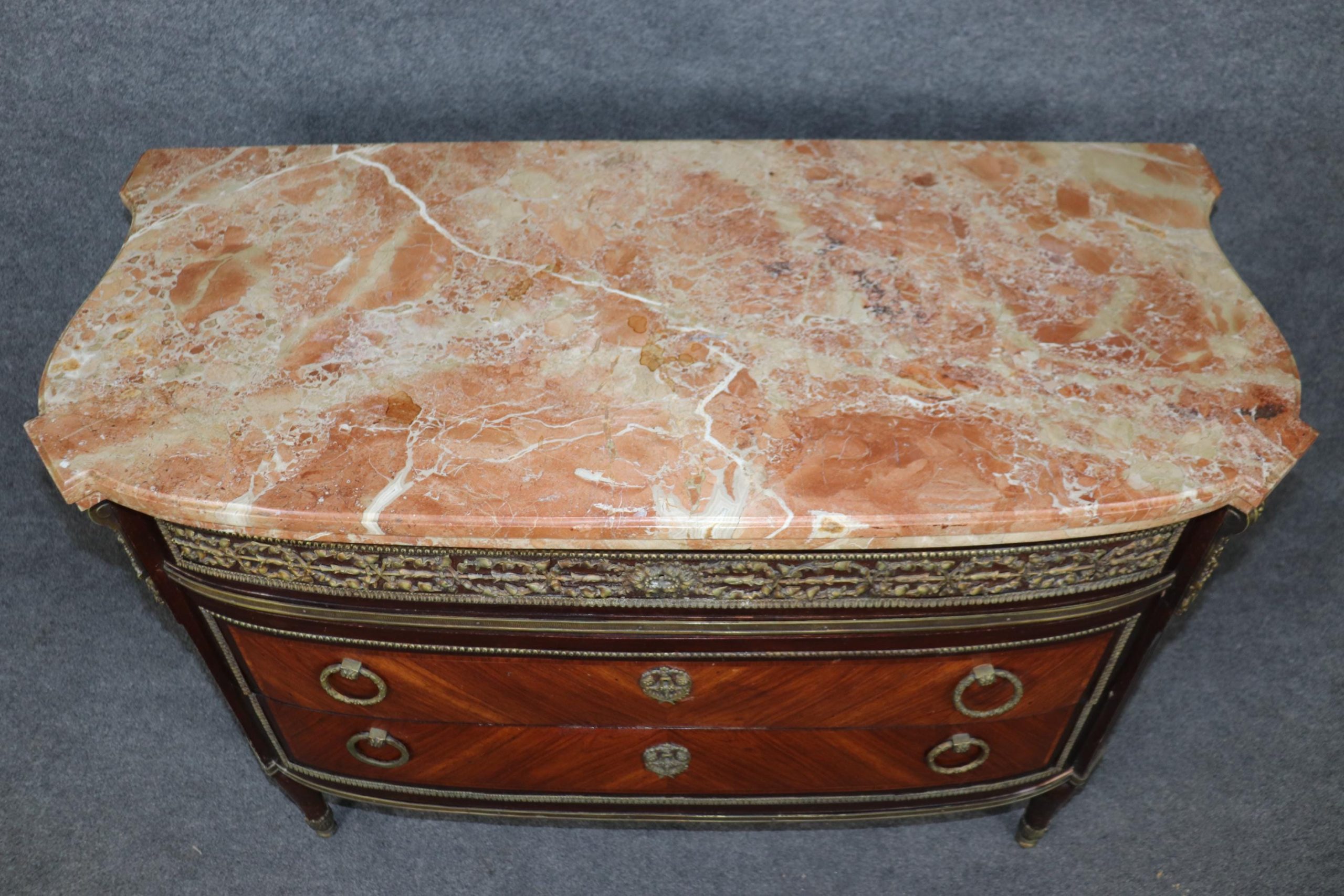 Vintage French Louis XVI Style Marble Top Commode - Image 4