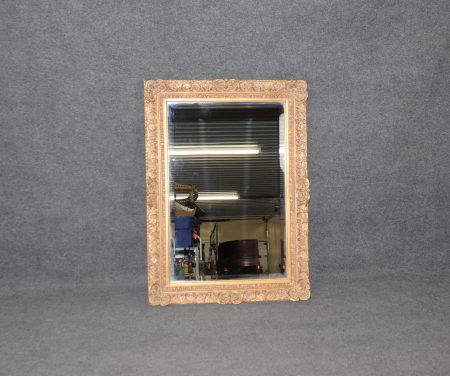 French Regency Gold Gilt Beveled Mirror: Vintage Carved Wall Decor