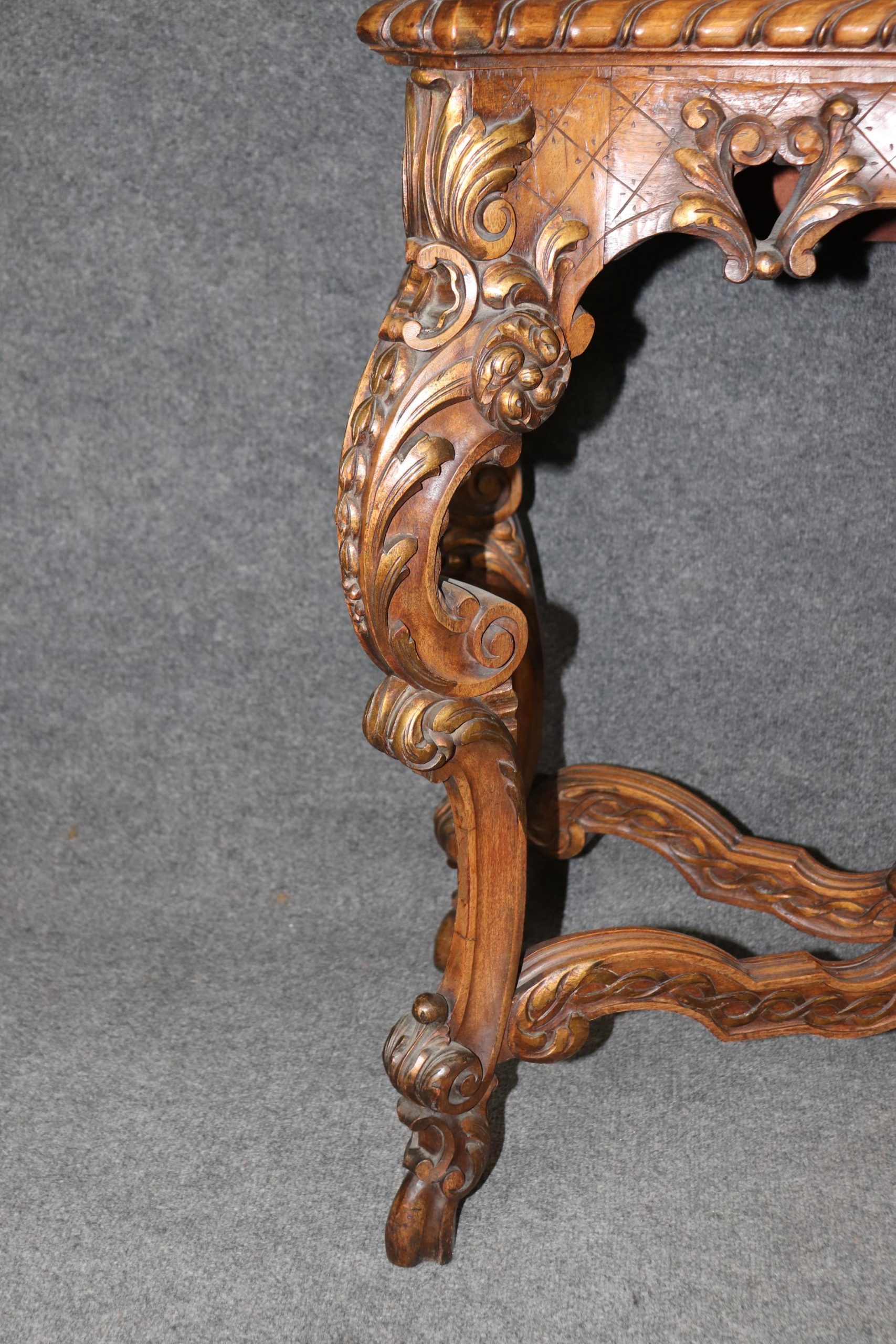 Antique French Carved Oak Bar Cabinet with Adams Paint - Image 5