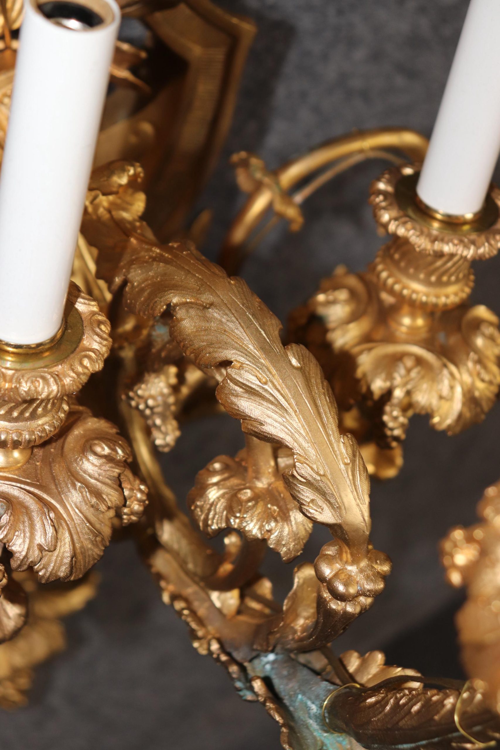 Antique French Louis XVI Gilt Bronze Sconces: Early 20th Century Pair - Image 9