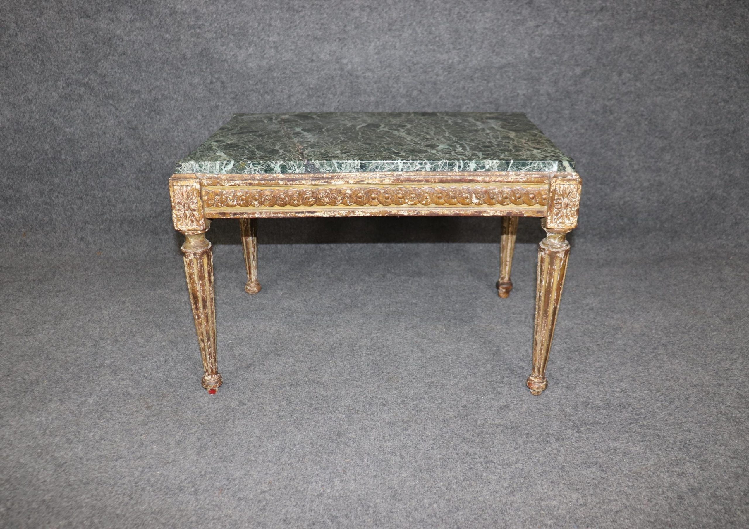 Antique French Louis XVI Style Marble Top Side Table