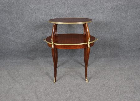 Vintage French Louis XV Style Inlaid Two Tier Dessert Table