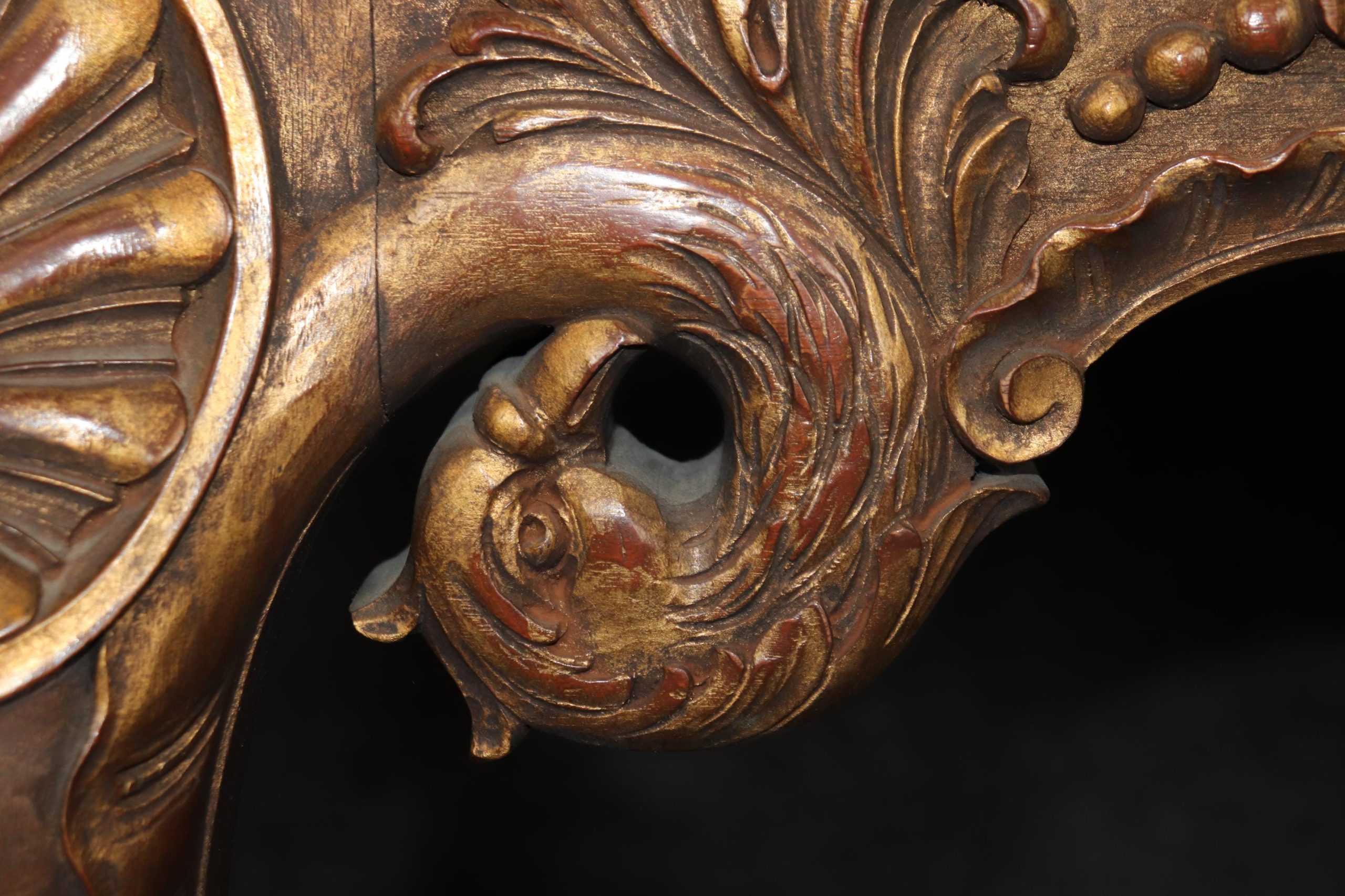 Vintage Carved Georgian Style Marble Top Console Tables - Pair - Image 9