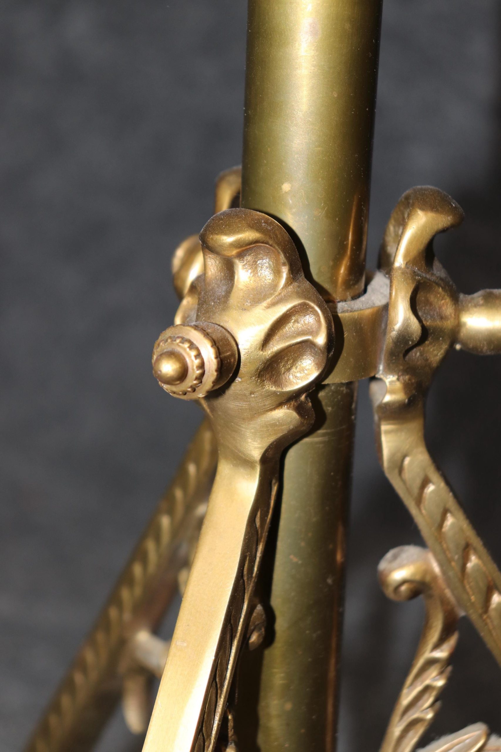 Victorian Style Brass Accent Table: Black Granite Top, Vintage Gold Table - Image 8