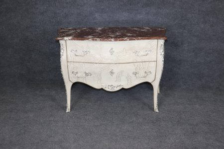Vintage Louis XV Chinoiserie Marble Top Commode - Richard Plumer Design