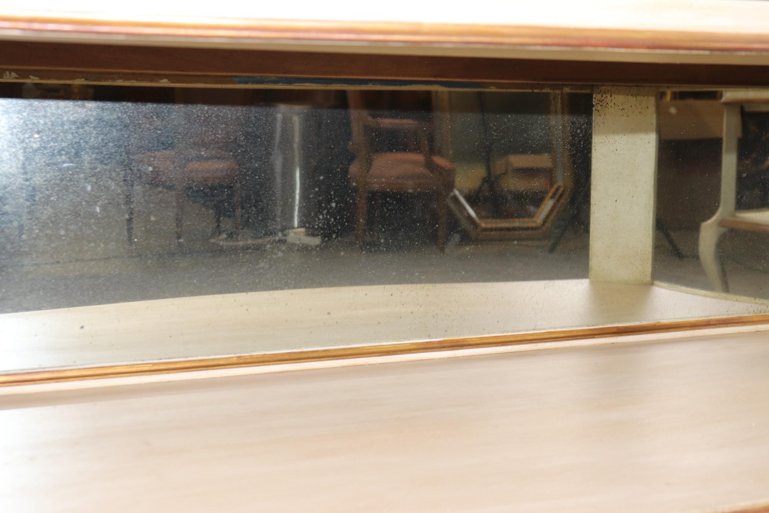 Vintage Faux Marble Top Console Tables: White Painted Sofa Tables, Pair - Image 9