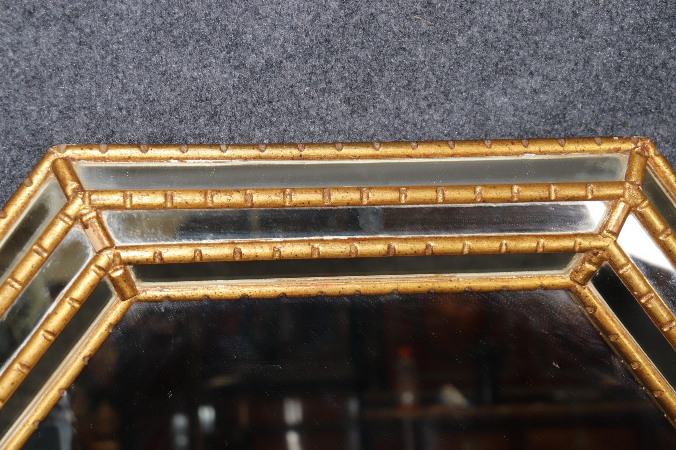 LaBarge Hollywood Regency Gold Gilt Octagonal Wall Mirror - Image 6