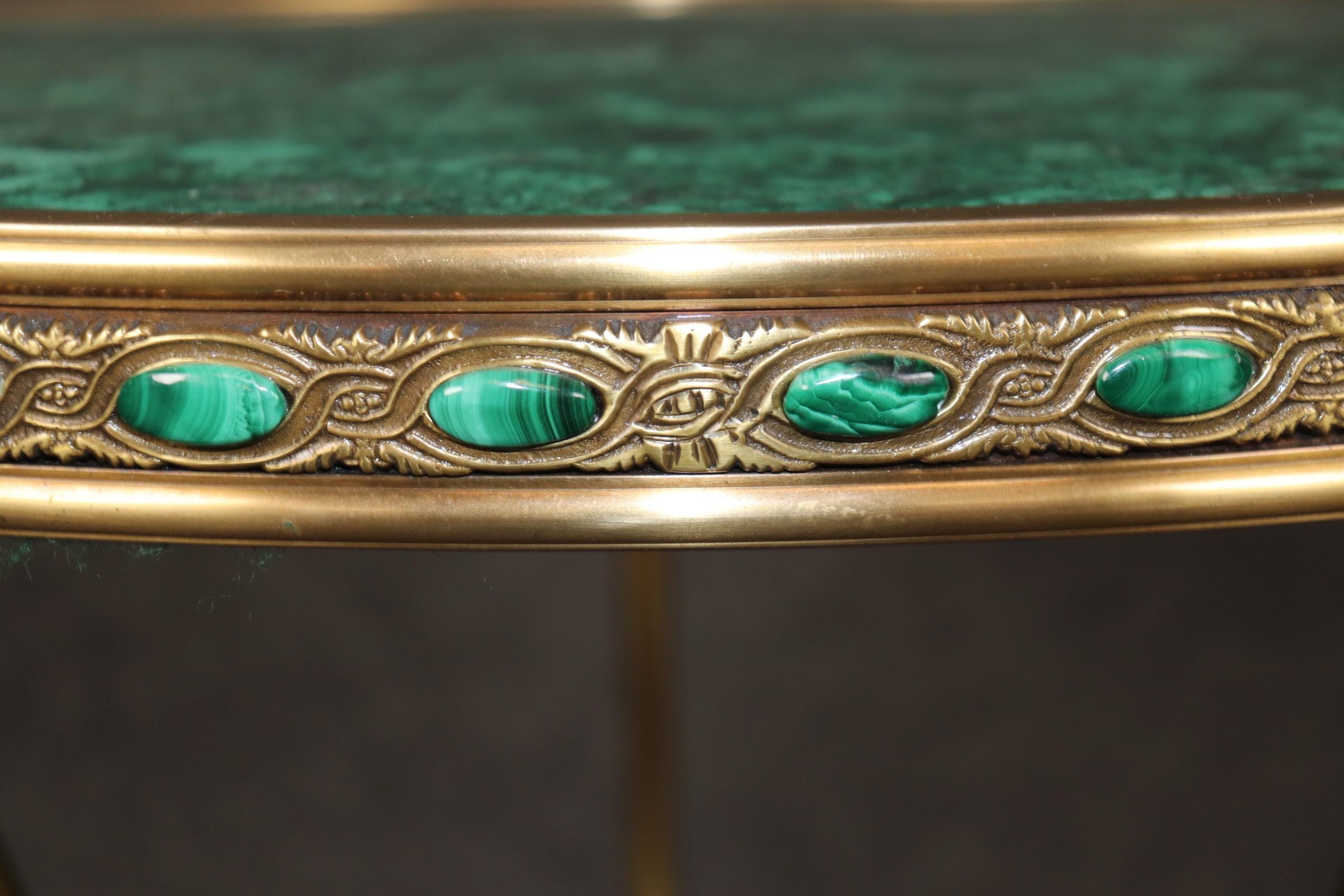 Vintage French Directoire Malachite Gueridon Tables: Two-Tier Accent Tables - Image 8