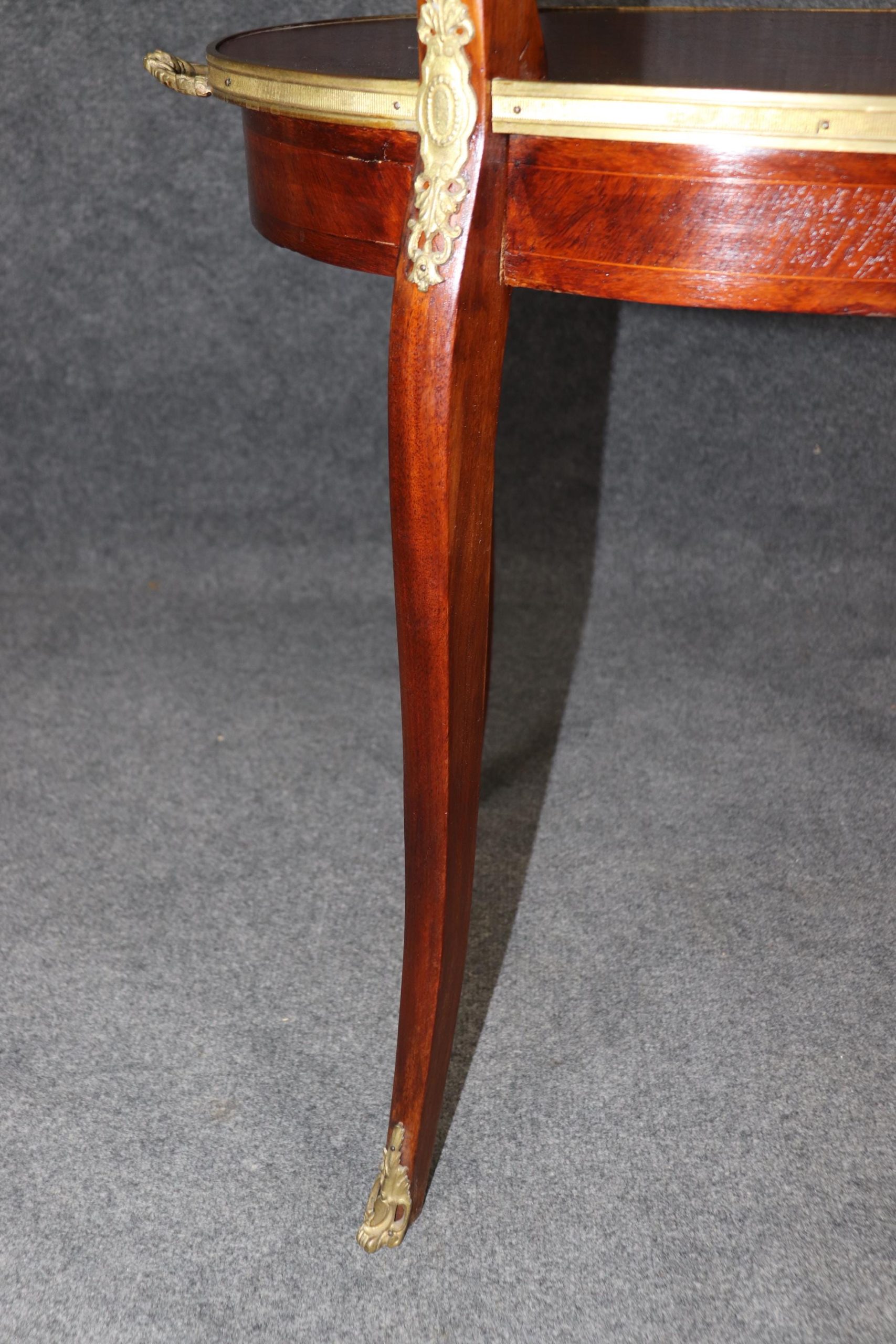 Vintage French Louis XV Style Inlaid Two Tier Dessert Table - Image 5