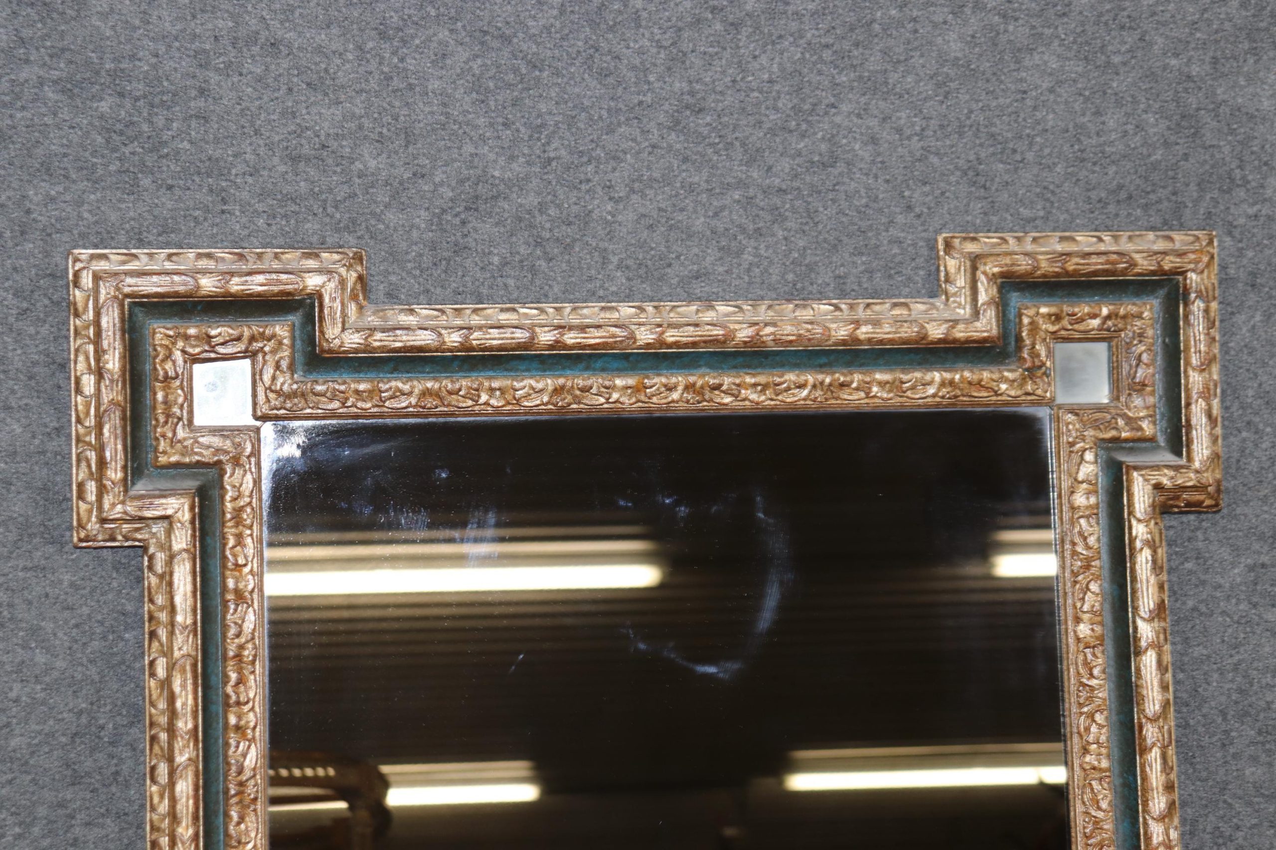 Louis XVI Style Ebonized Silver Gilt Mirror: Vintage Wall Decor - Image 5