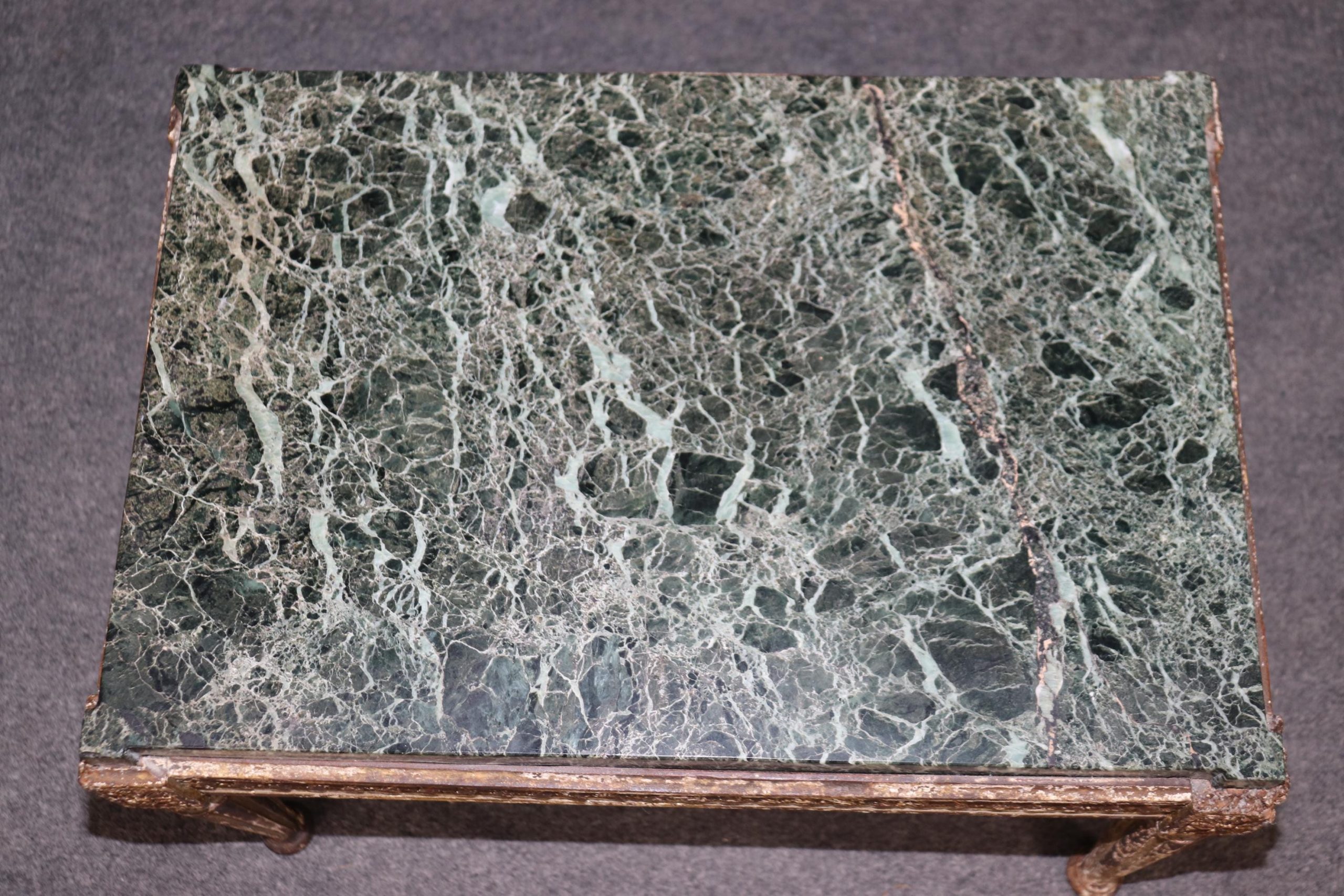 Antique French Louis XVI Style Marble Top Side Table - Image 5