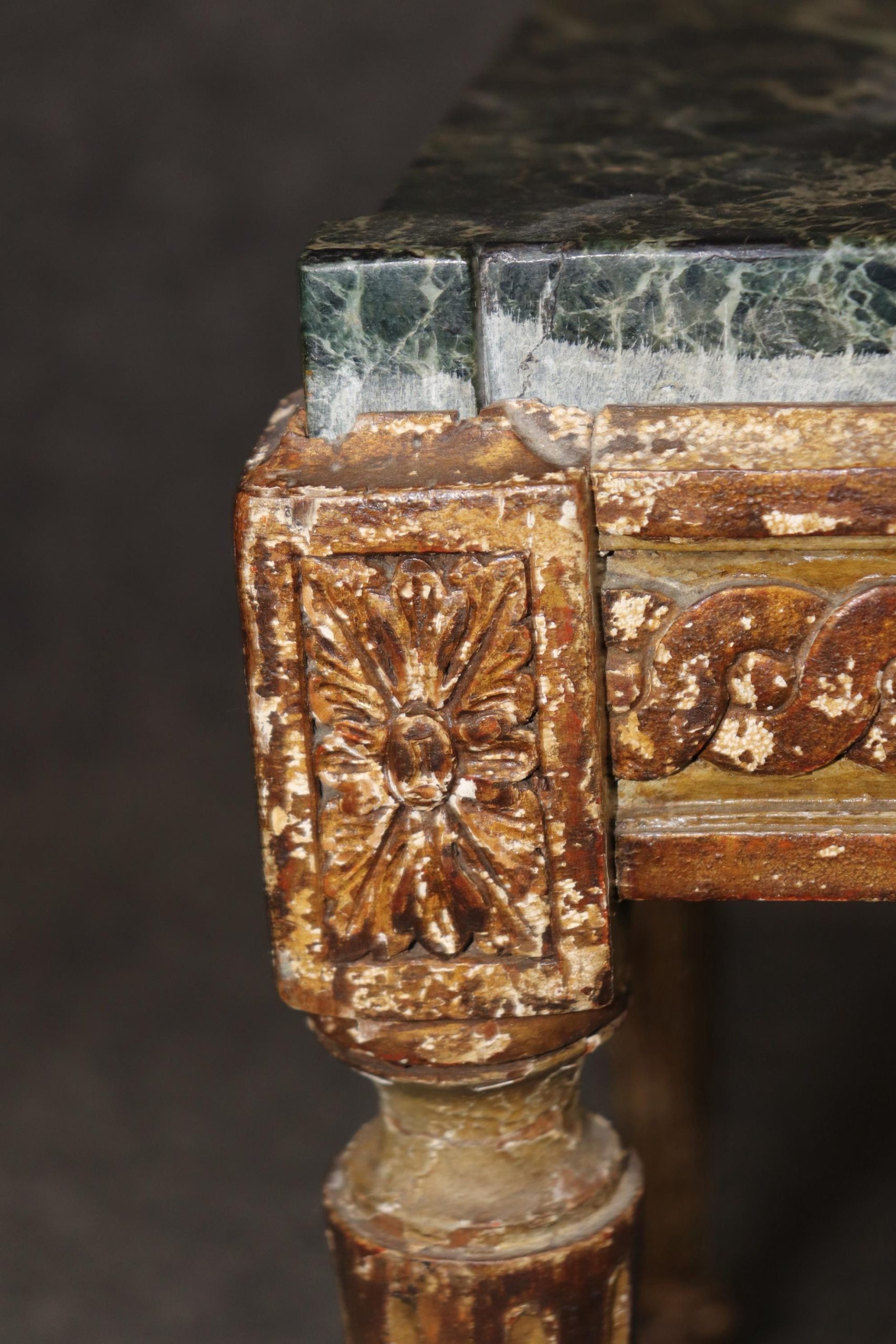 Antique French Louis XVI Style Marble Top Side Table - Image 7