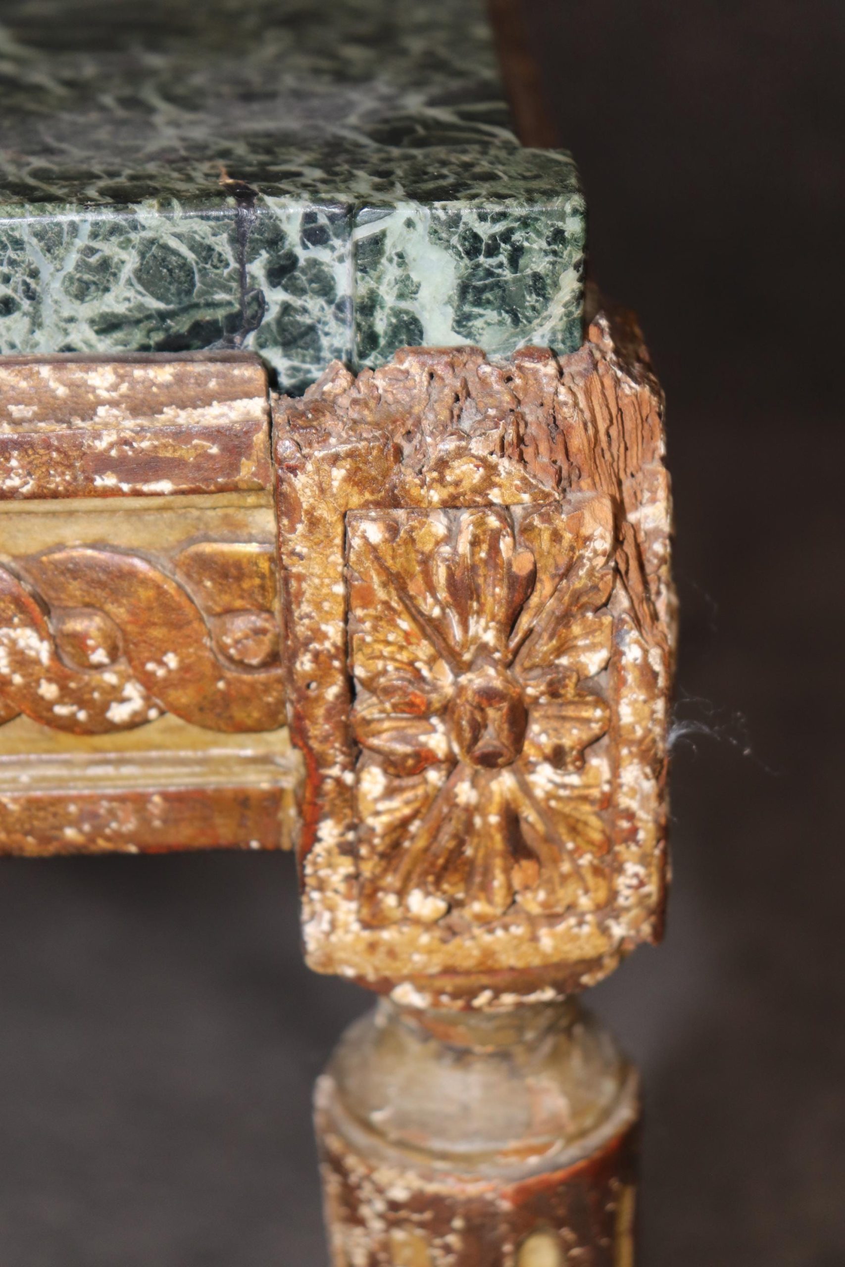 Antique French Louis XVI Style Marble Top Side Table - Image 8