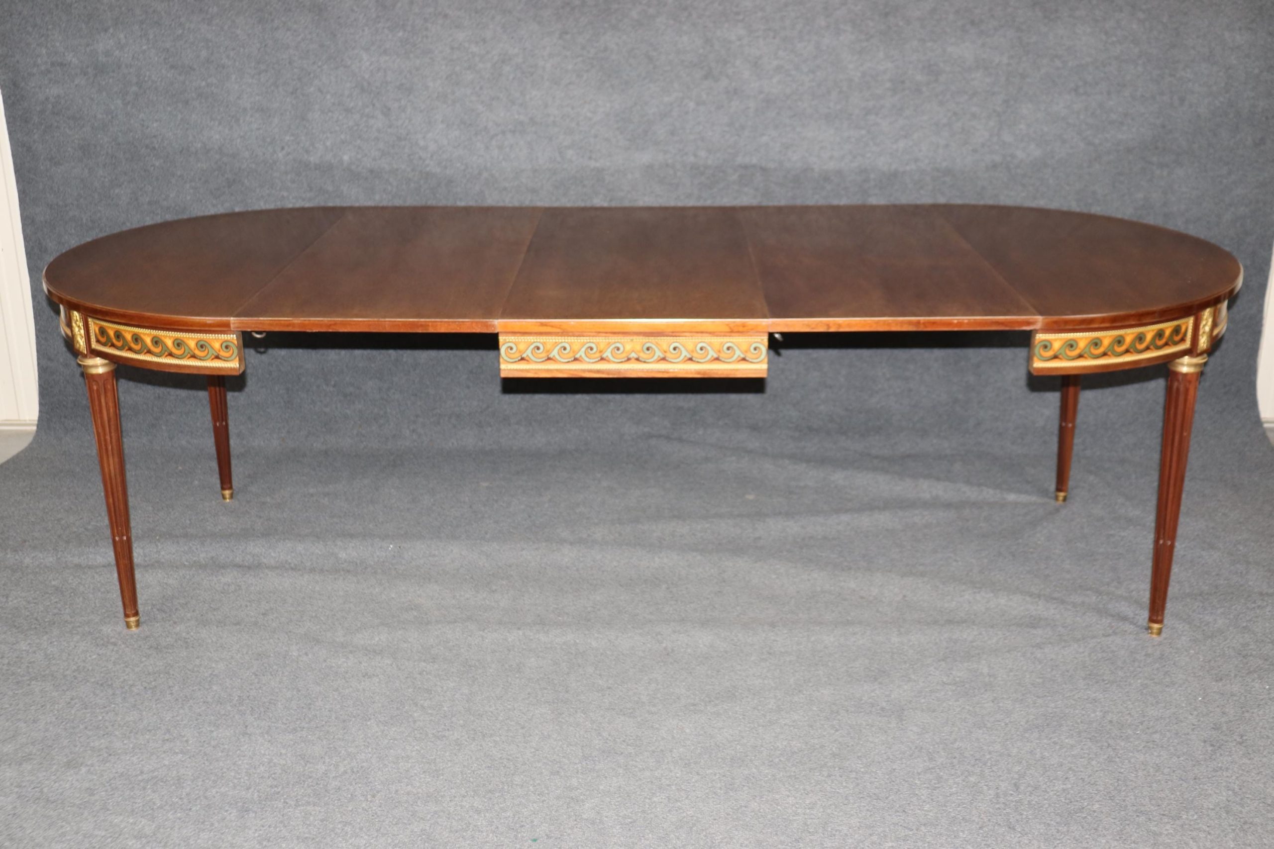 Antique French Louis XVI Style Dining Table with Bronze Ormolu Mounts - Image 2