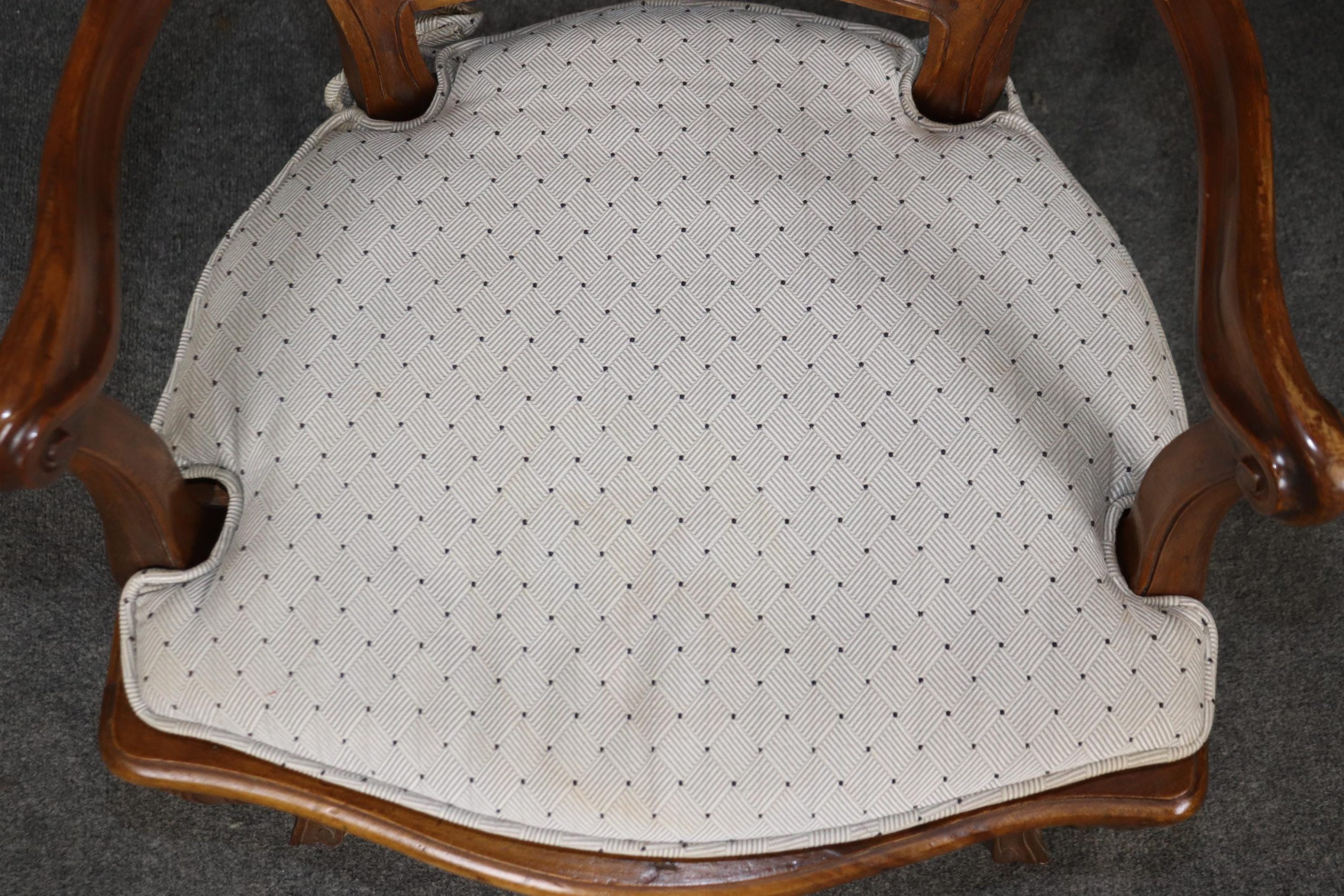 Set of 4 Vintage French Louis XV Style Cane Back Armchairs - Image 10