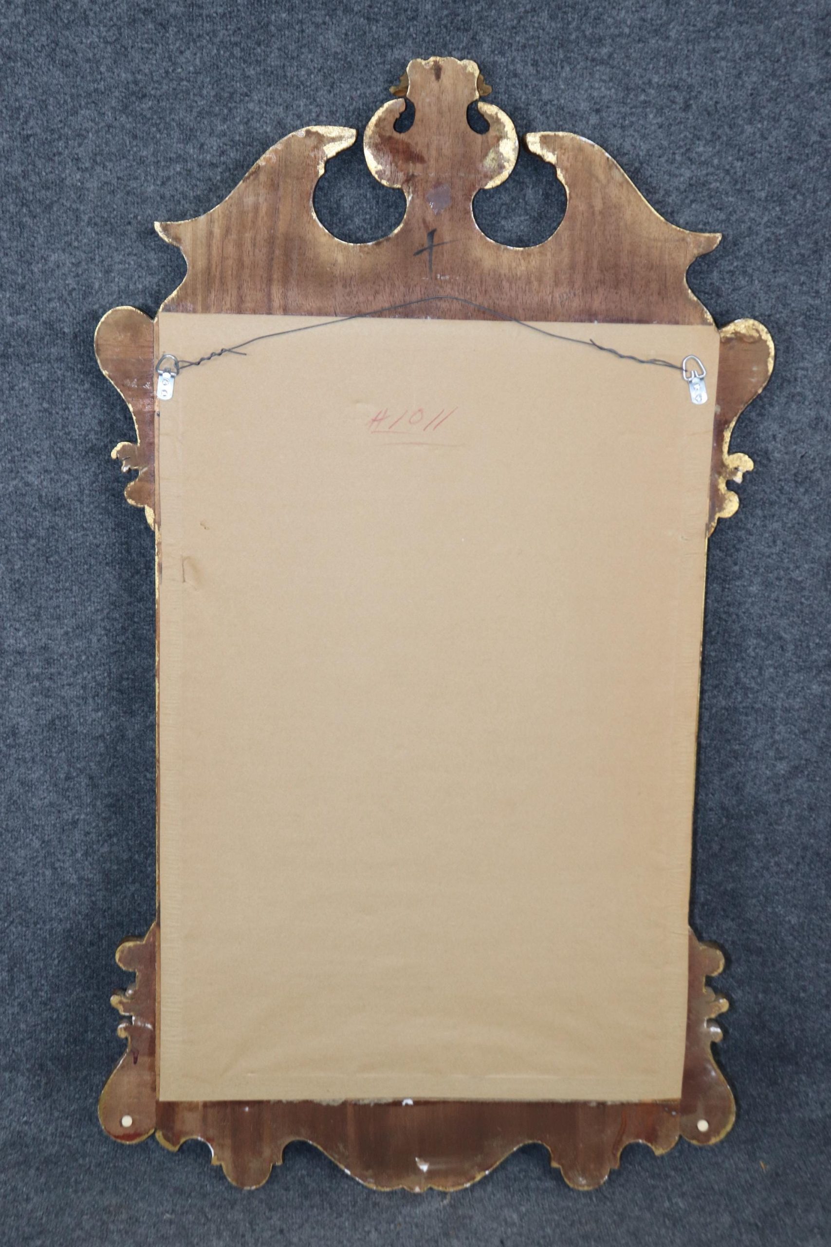 Vintage Italian Burled Walnut Mirror: Carved Gold Gilt Accent Mirror - Image 3