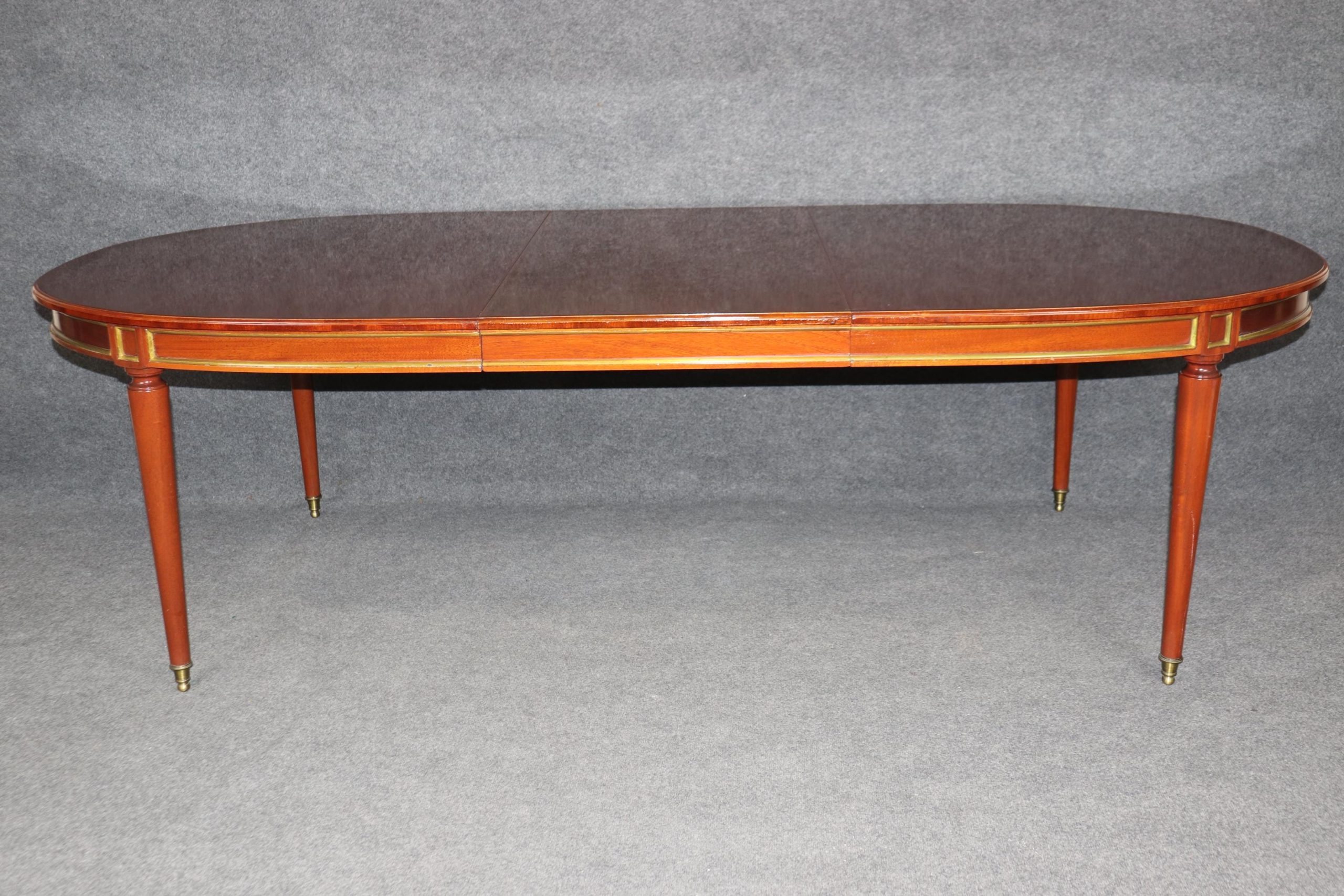 Vintage French Louis XVI Style Dining Table: Brass Mounted Maison Jansen - Image 2