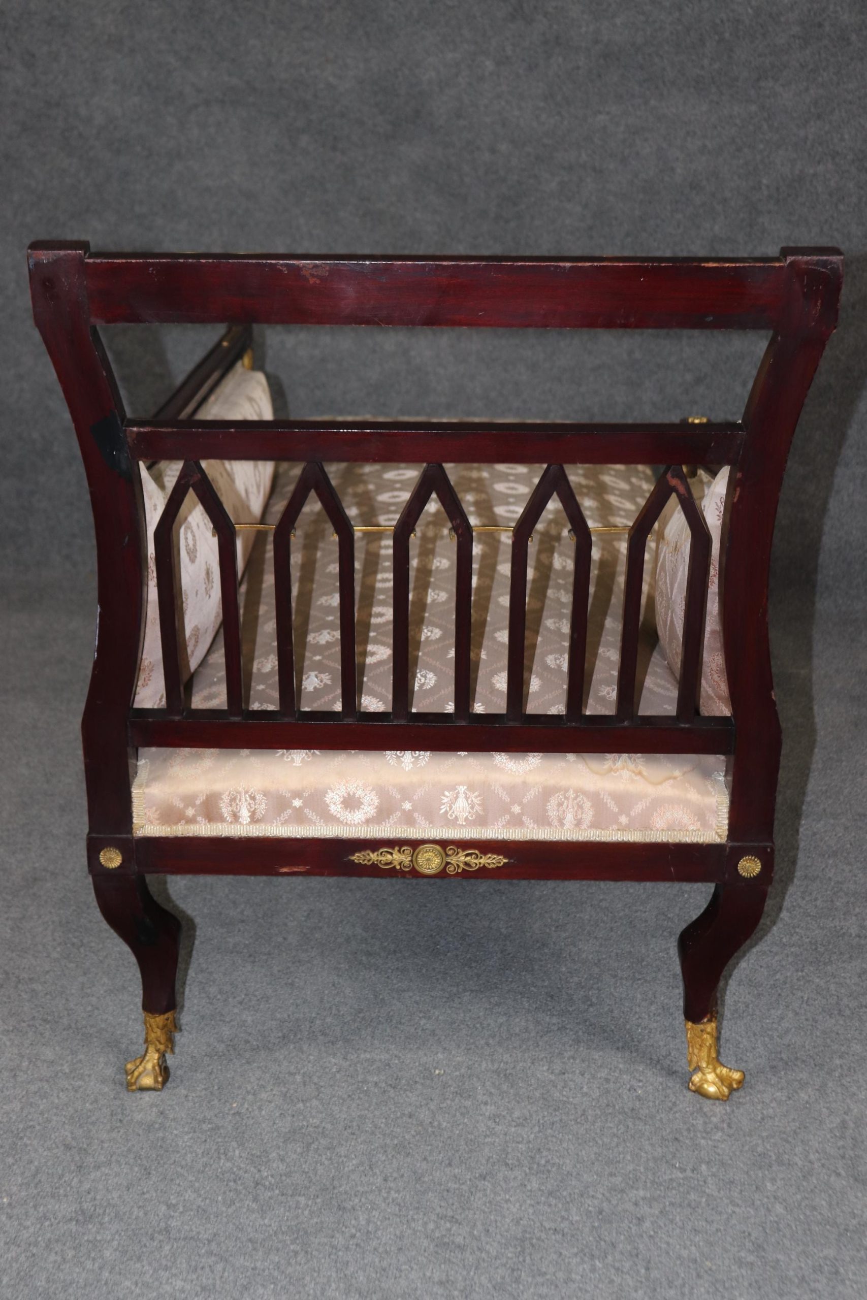 Antique French Empire Chaise Lounge: 19th Century Ormolu Mounted Daybed - Image 4