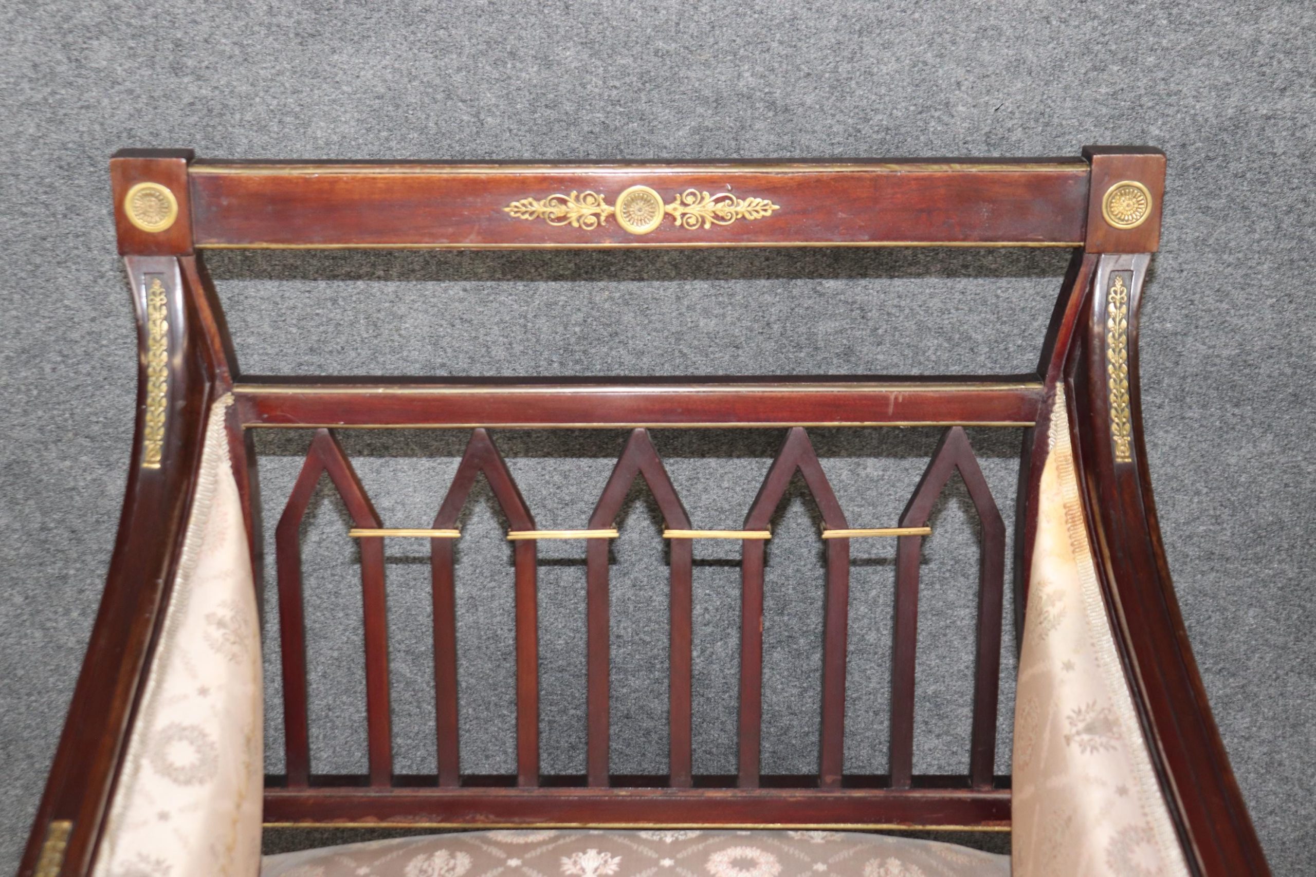 Antique French Empire Chaise Lounge: 19th Century Ormolu Mounted Daybed - Image 8