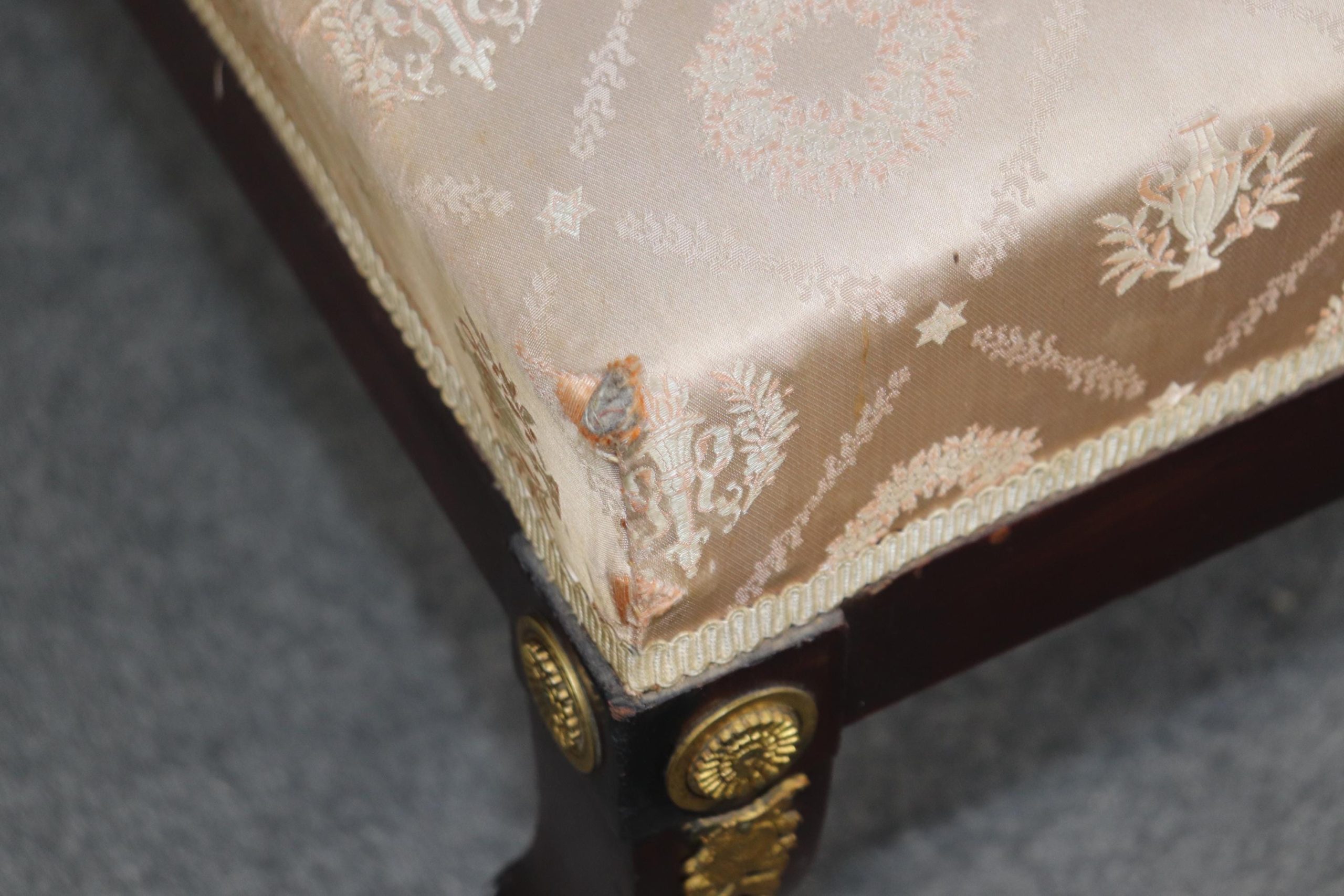 Antique French Empire Chaise Lounge: 19th Century Ormolu Mounted Daybed - Image 10