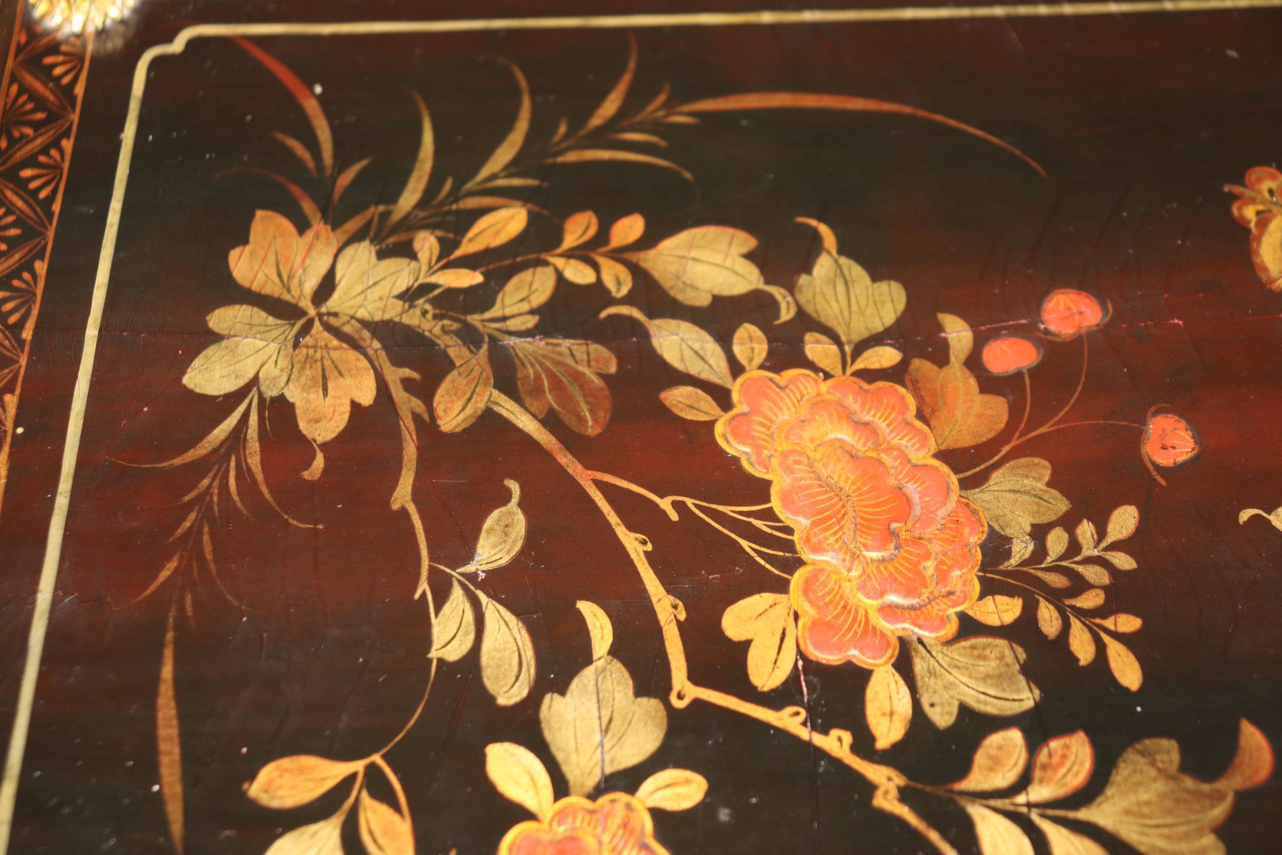 French Directoire Chinoiserie Accent Table: Maison Bagues Brass Two-Tier Side Table - Image 9