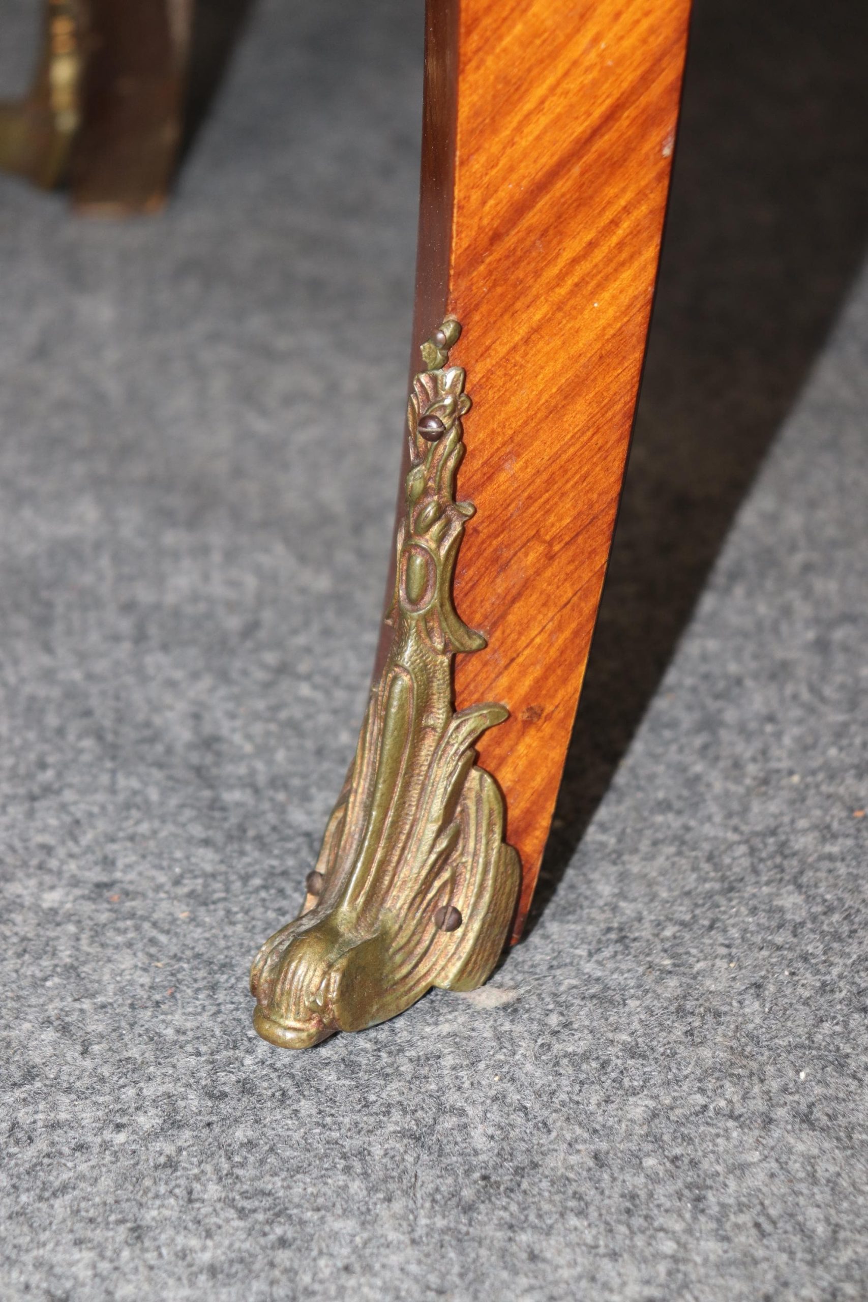 Vintage Louis XV Style Marble Top Commode: Bronze Mounted Nightstand - Image 9