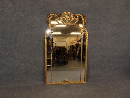 Vintage Italian Regency Gold Gilt Carved Wall Mirror