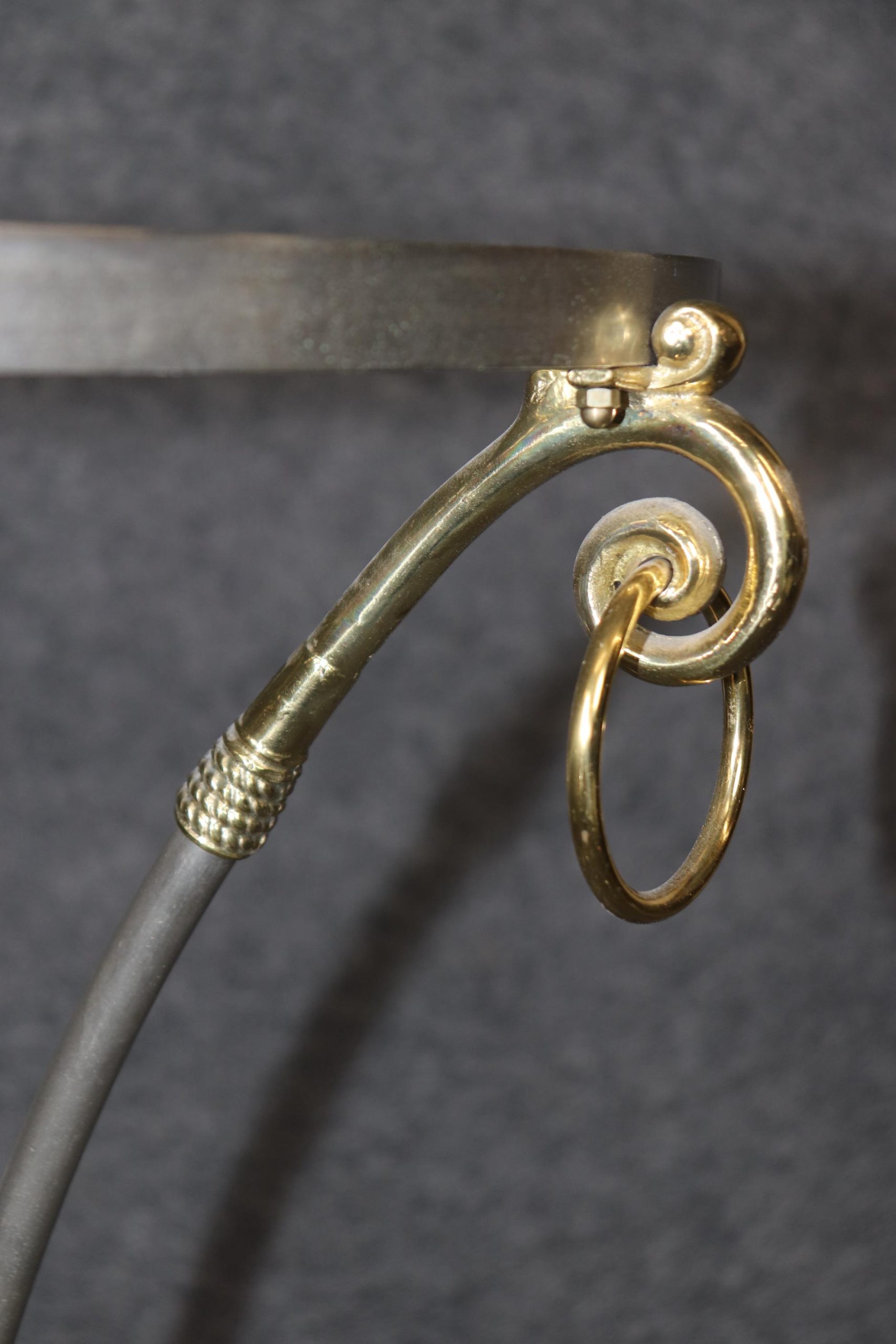 Vintage Regency Style Glass Top Side Tables: Maison Jansen Style Gueridon Pair - Image 7