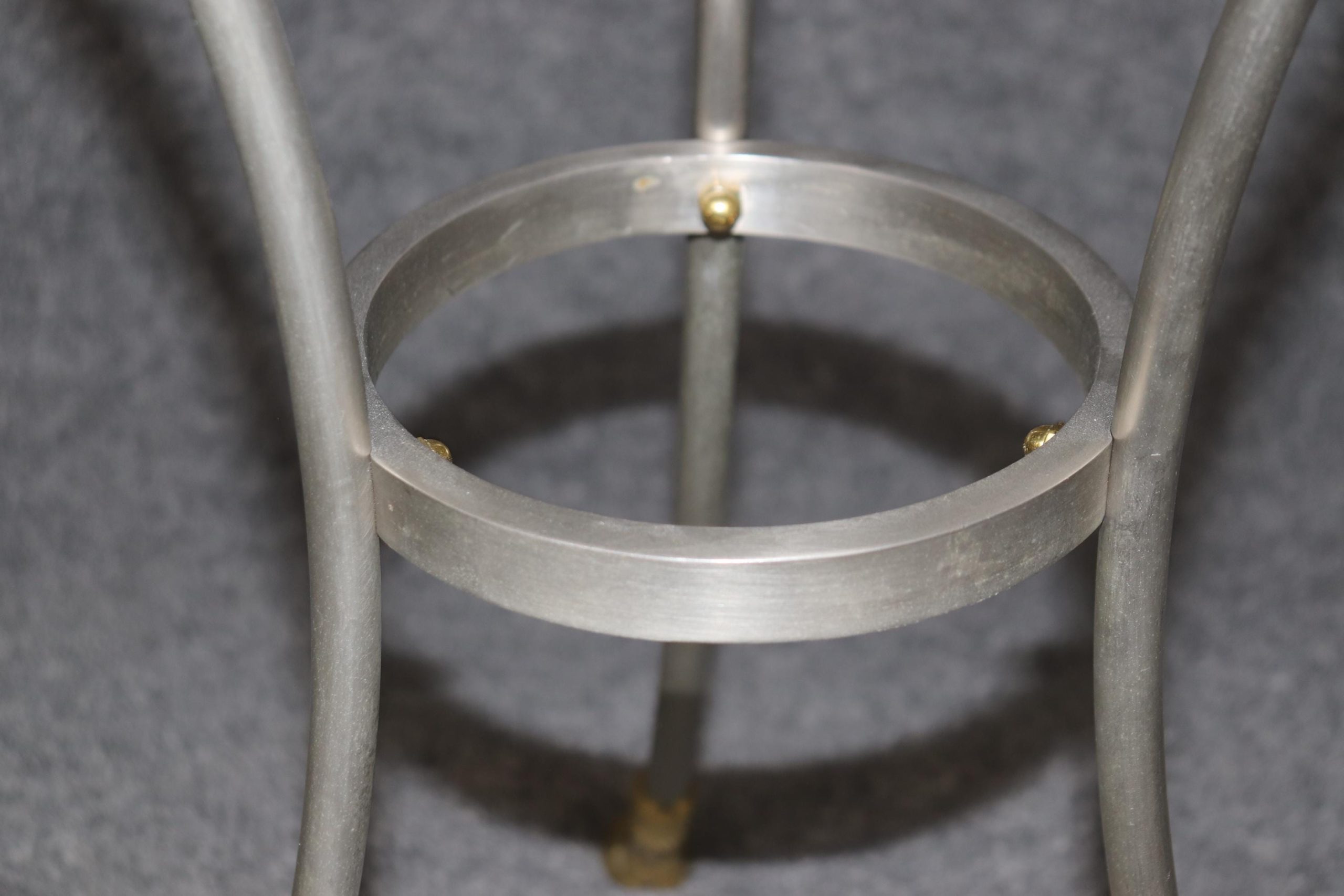 Vintage Regency Style Glass Top Side Tables: Maison Jansen Style Gueridon Pair - Image 10