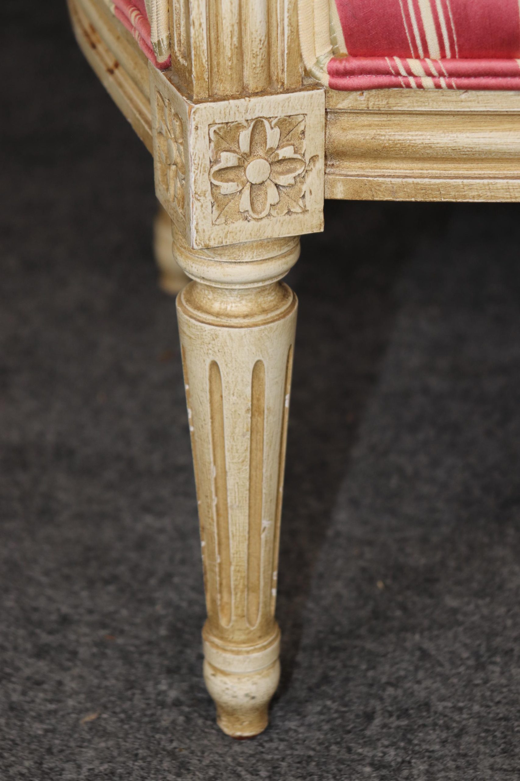 Vintage Louis XVI Style Bergere Chairs: Paint Decorated Accent Armchairs - Image 6