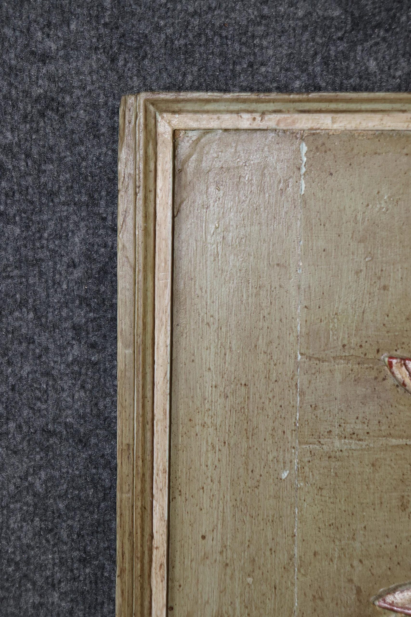 Antique Louis XVI Style Trumeau Mirror: Distressed Grayish-Green, Silver Gilt Accents - Image 4